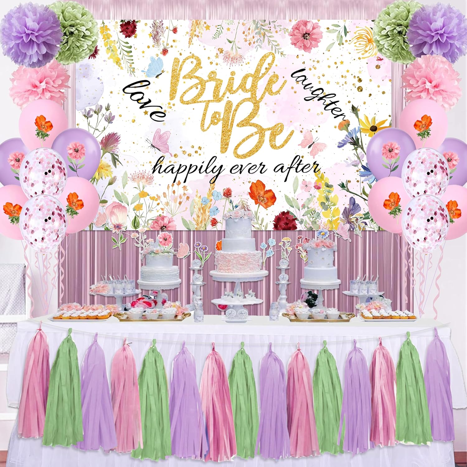 Amazon.com: Floral Bridal Shower Decorations Wildflower Party ...