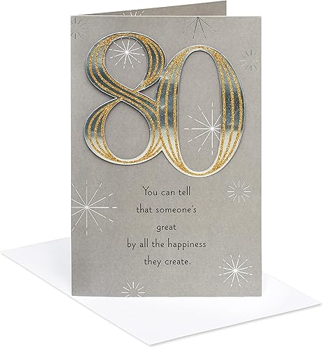 American Greetings Tarjeta de cumpleaños número 80 (Extraordinary You)