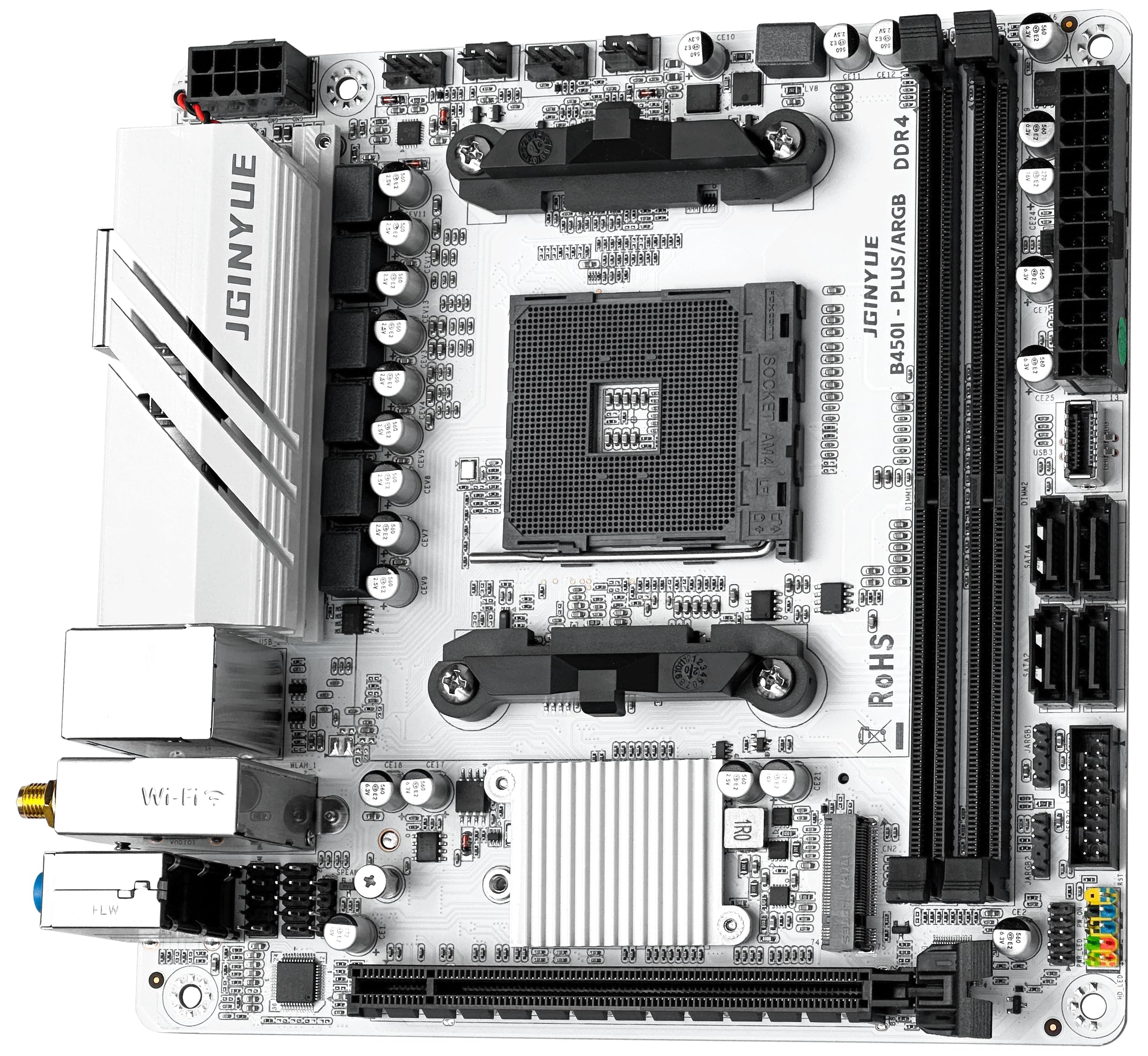 JGINYUE ITX AMD AM4 B450 ARGB Computer Motherboard supports DDR4