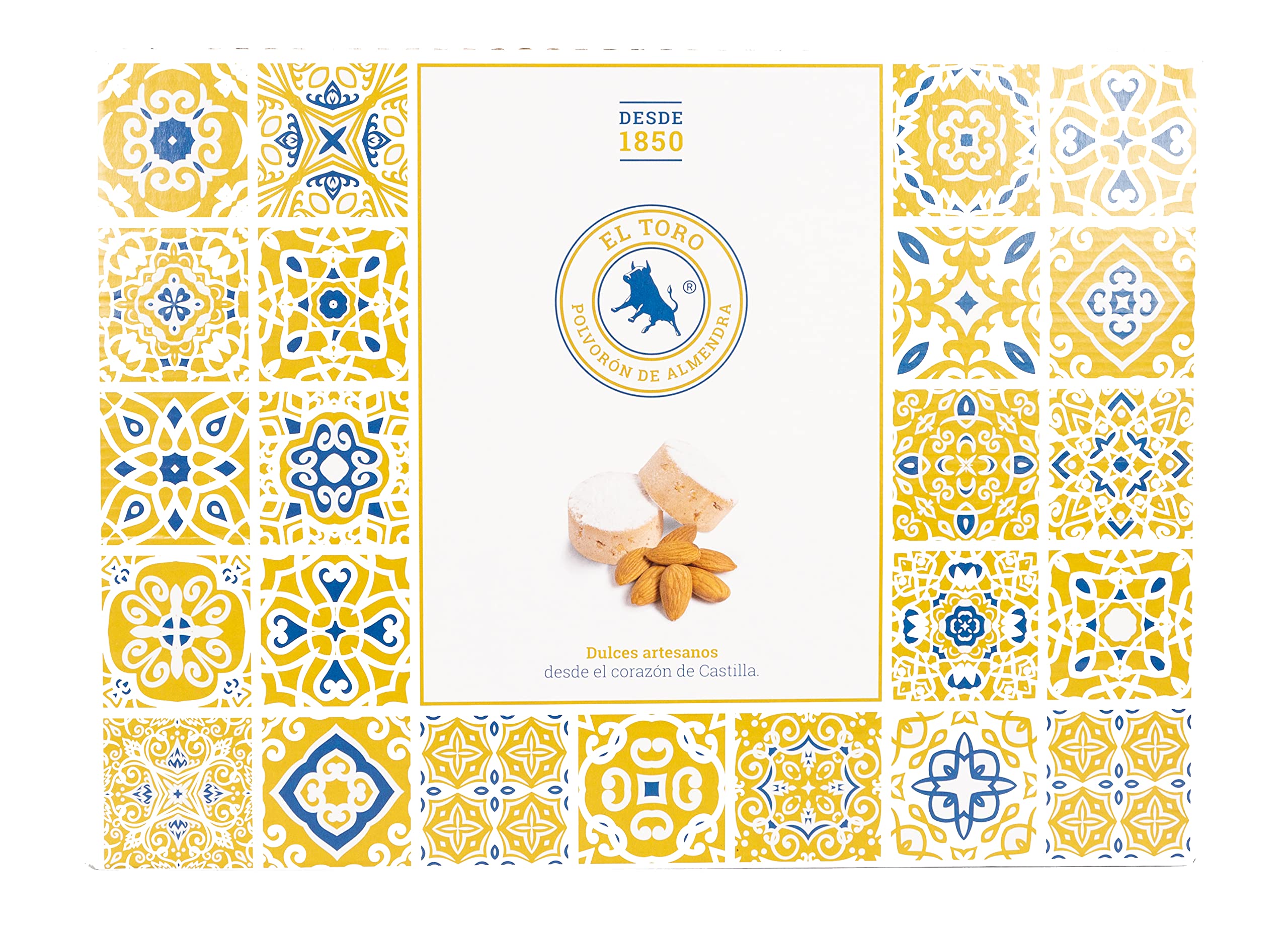 El Toro - Estuche de 5 kg Polvorones el Toro Almendras - Pastelería y Dulces Galicia - Valladolid - Elaborados con almendras marcona- producto artesanal - consumo preferente entre 6 y 8 meses