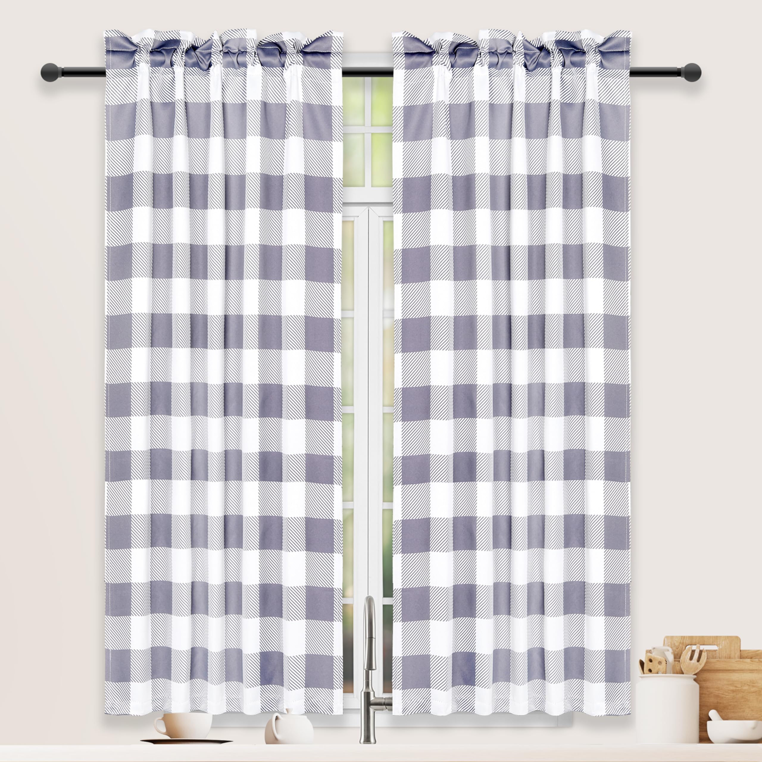 Cortinas opacas térmicas que reducen el ruido y aíslan el frío para cocina o baño