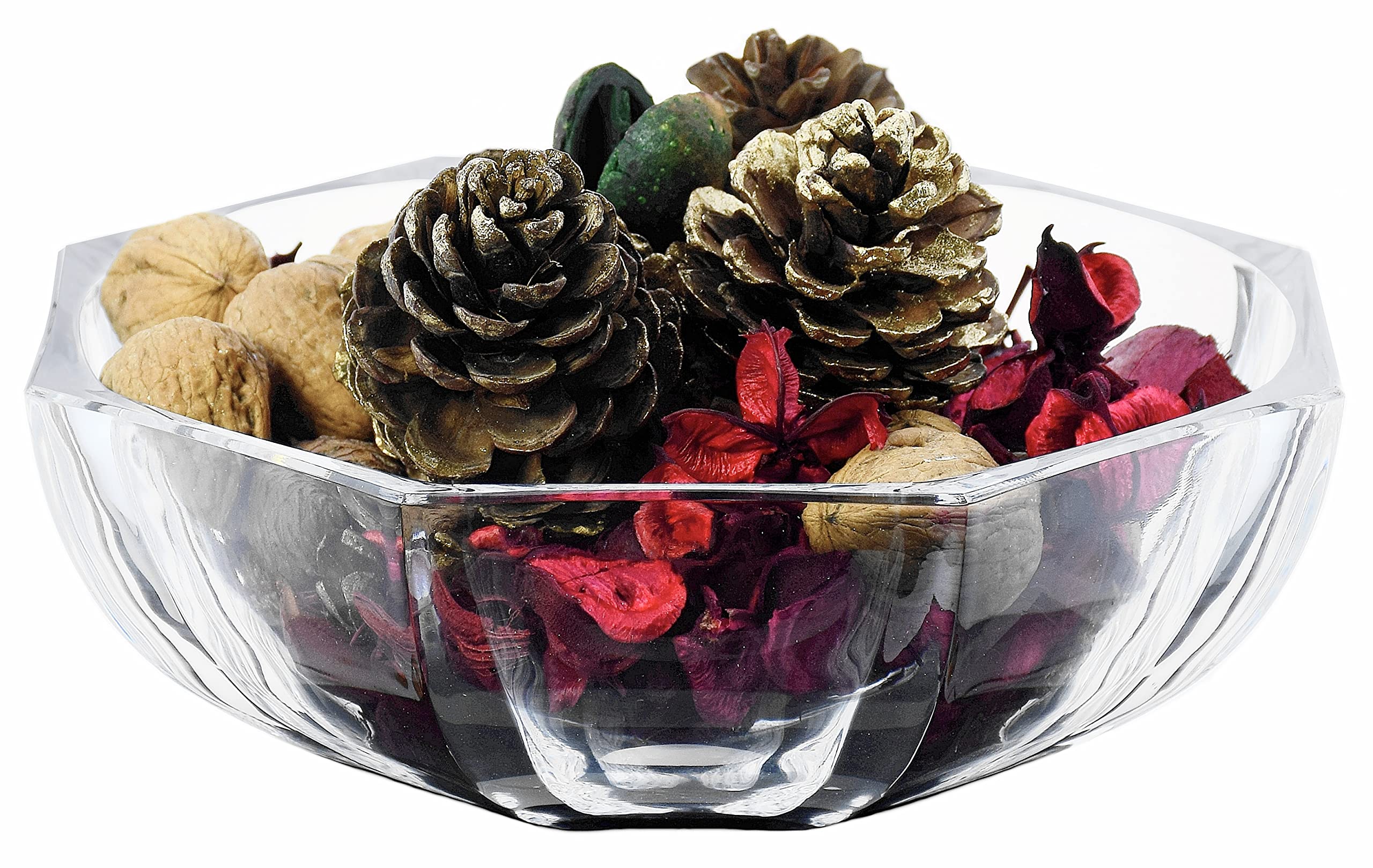 SOLAVIA Clear Glass Decorative Trifle Sponge Bowl for Fruit H9cm W24cm Dish for Kitchen and Dining Room