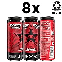 Vista 4 de Rockstar Bebida energética, fruta perforada, latas elegantes de 12 onzas (paquete de 8)
