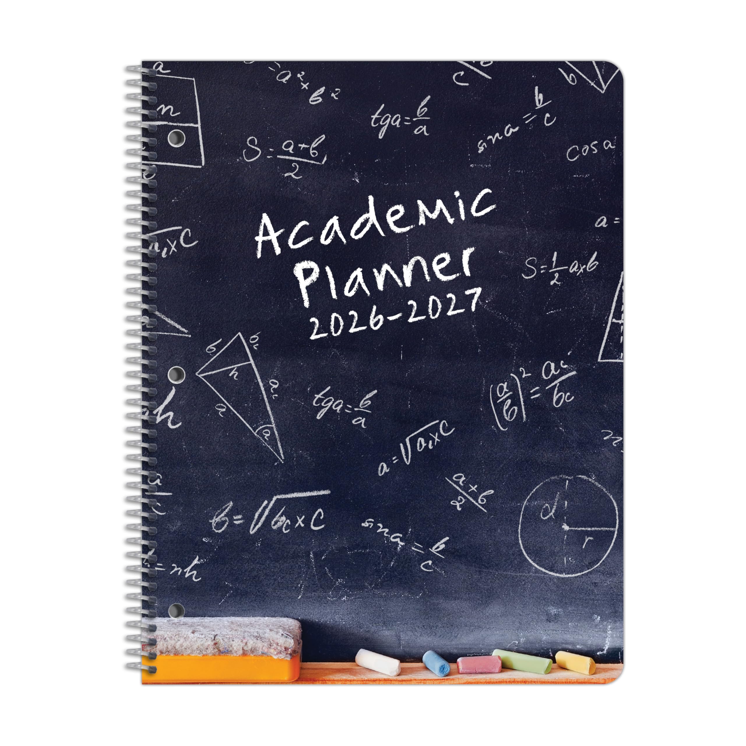 Agenda de estudiantes de secundaria con fecha 2026-2027, año escolar académico, tamaño grande (8.5 x 11 pulgadas) estilo matriz con cubierta clásica de matriz media/alta