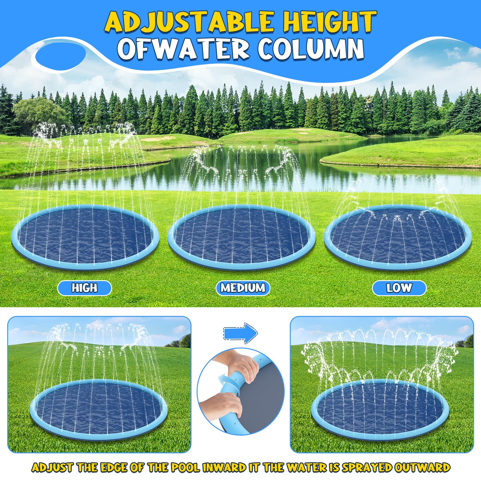 Alfombra De Agua Splash De 100 Cm – Juguete Acuático Con Animales Marinos, Ideal Para Niños Y Mascotas