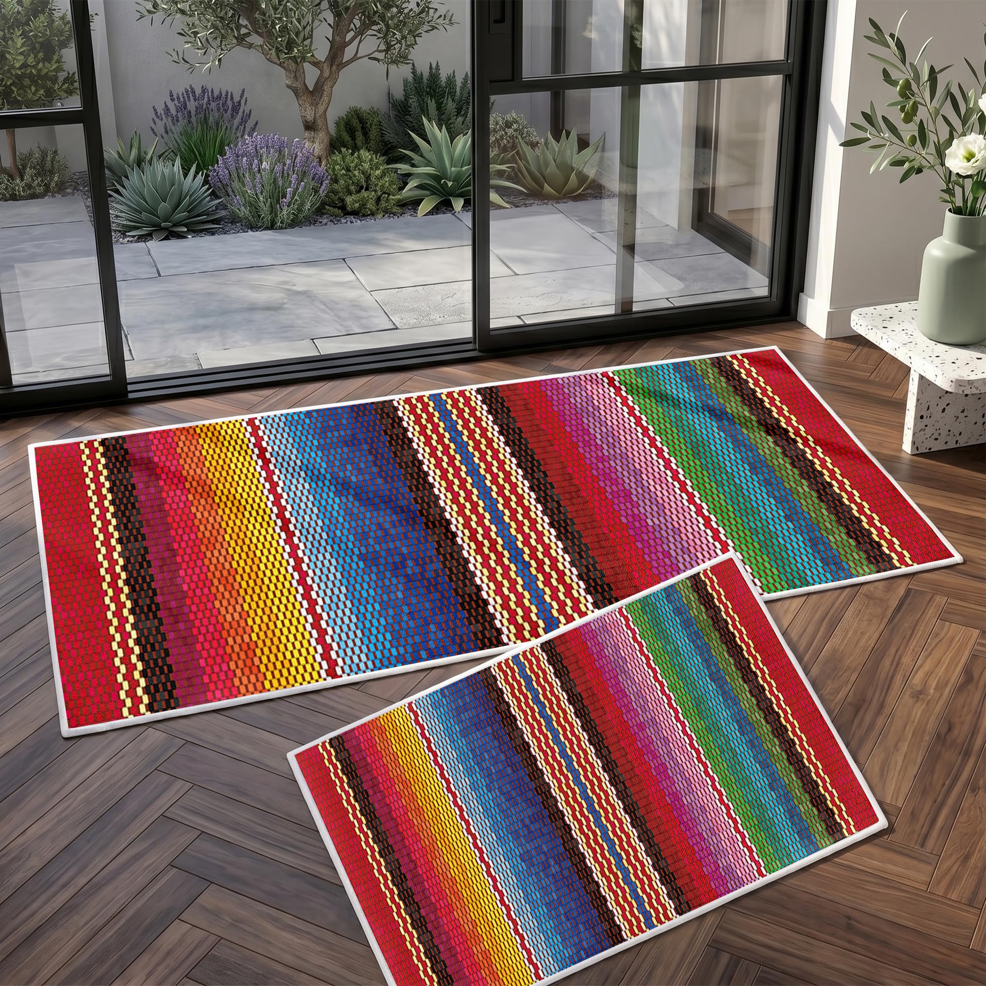 Photo 1 of YunTu Mexican Theme Kitchen Rugs Set of 2