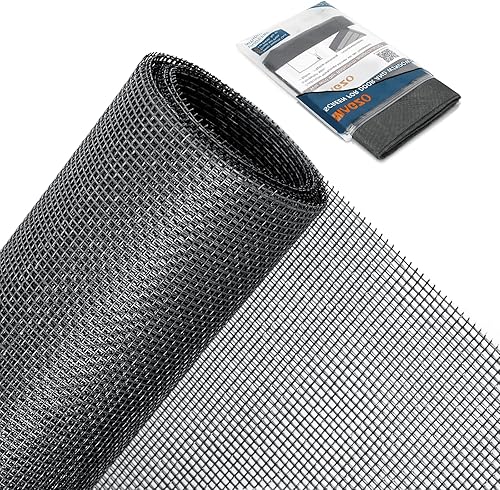 Miniatura 1 de MAGZO Pantalla de repuesto para ventana, 59 pulgadas de ancho x 106 pulgadas de largo, pantalla duradera para ventanas y puertas ajustables, rollo