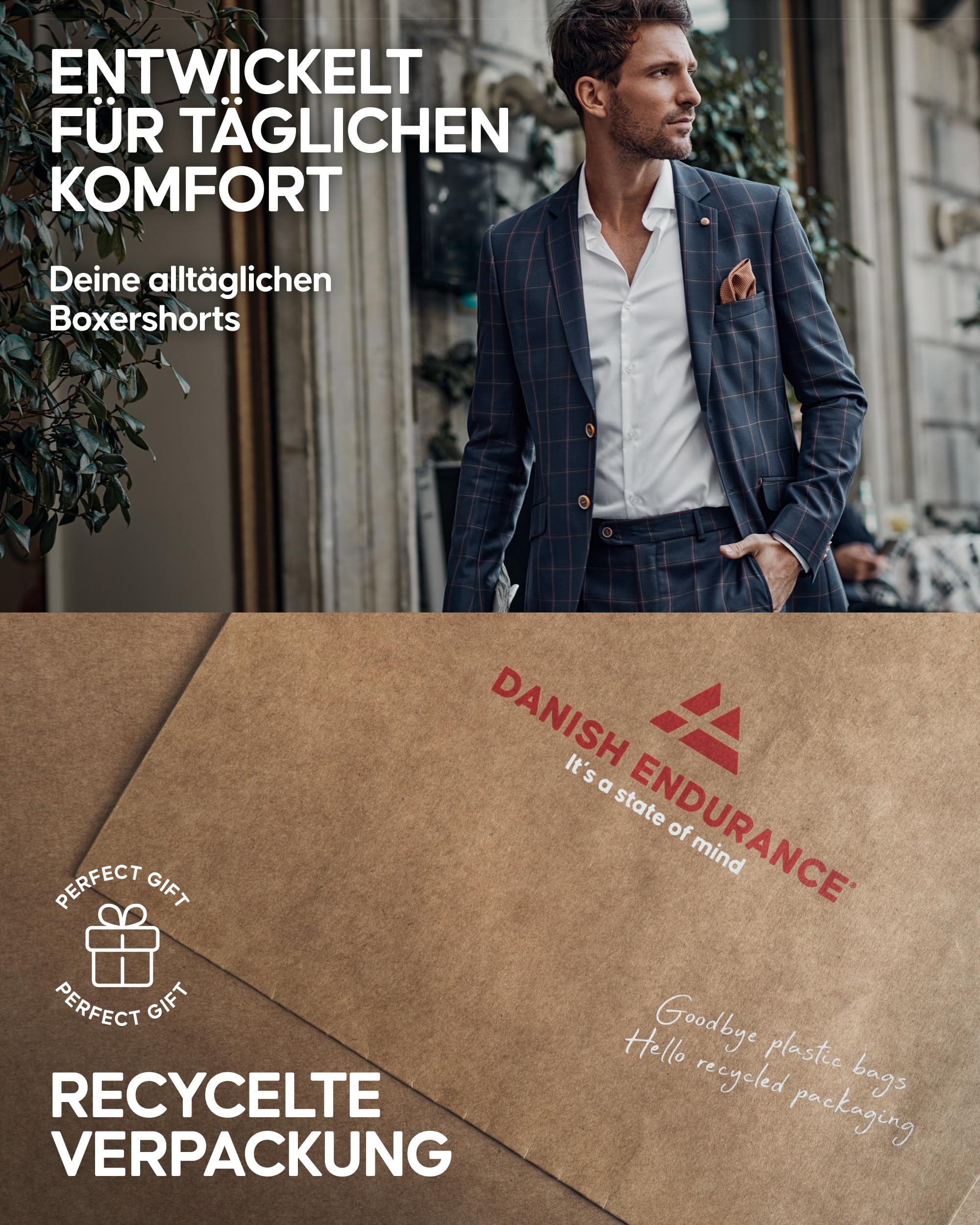 DANISH ENDURANCE 6er Pack Boxershorts Herren, Weiche Baumwolle, Unterhosen Männer mit Stretch, Bequem & Ohne Zettel, Mit Eingriff oder ohne