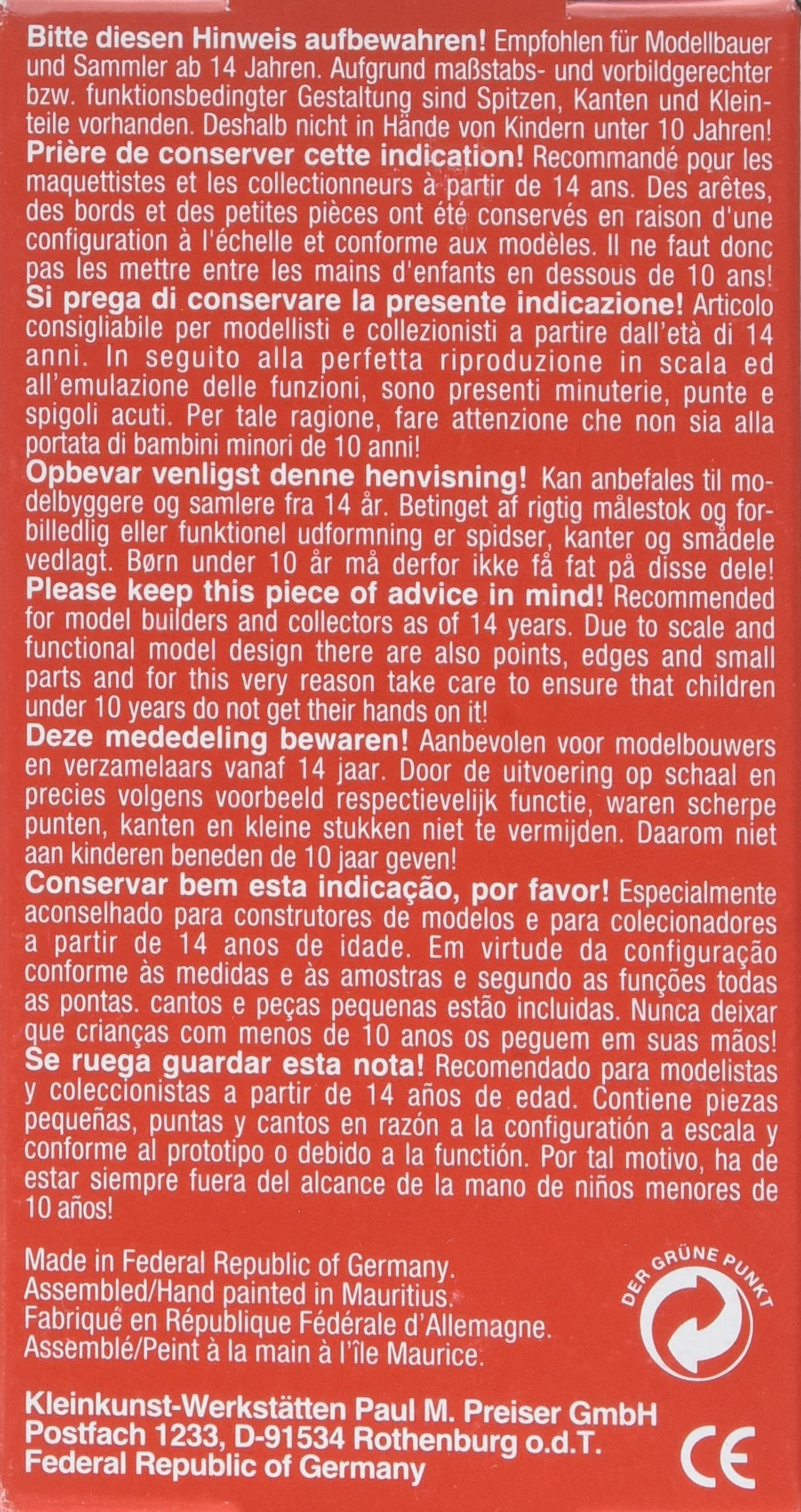 Preiser 10524 Pedestrians Seated Travellers HO Scale Figure