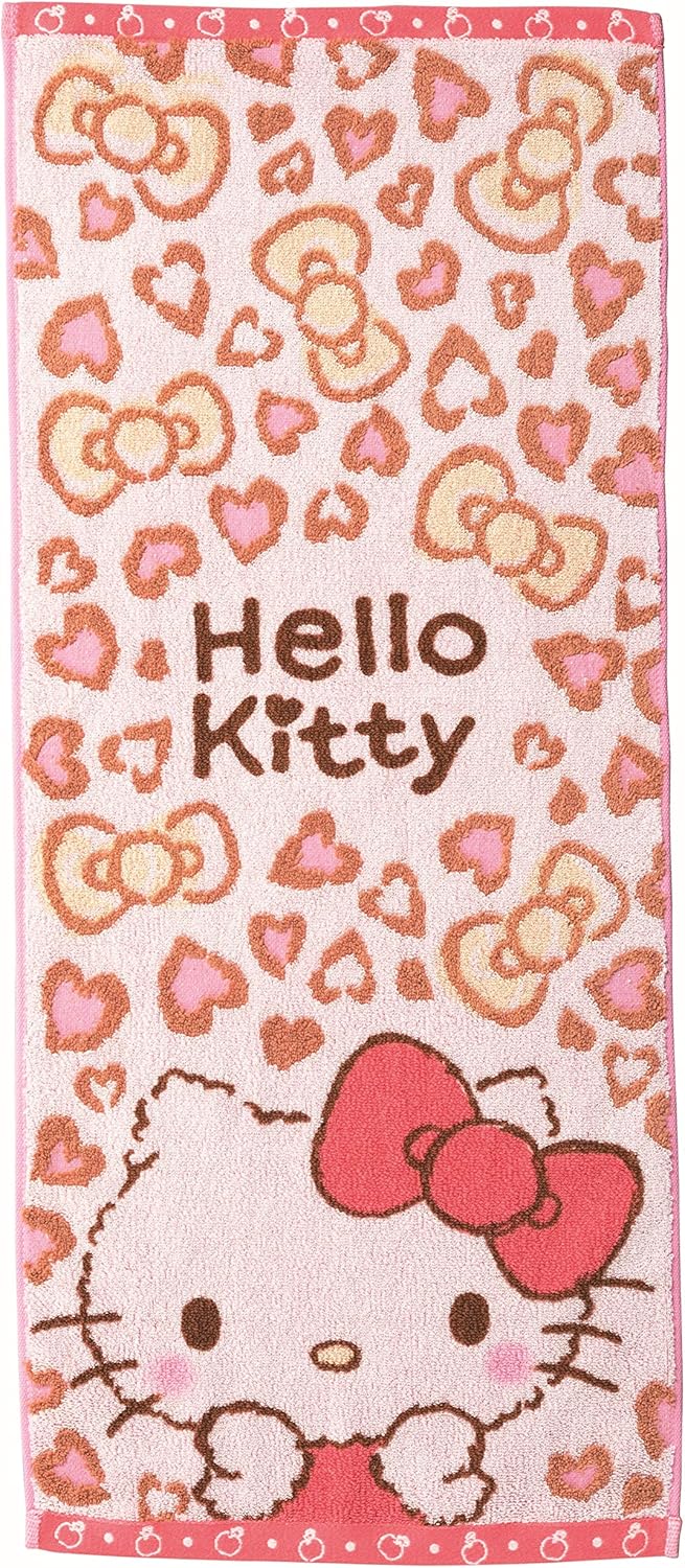 丸眞 フェイスタオル サンリオ ハローキティ 34 80cm ラブリーレオパード 綿100 卸売