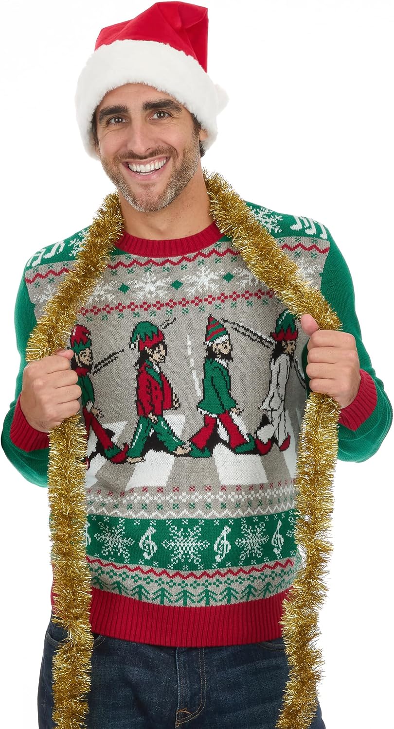 The Ugly Sweater Co. Ugly Christmas Sweater for Holiday Fun Tacky Unisex Design, Perfect Snug Fit Breathable Crewneck