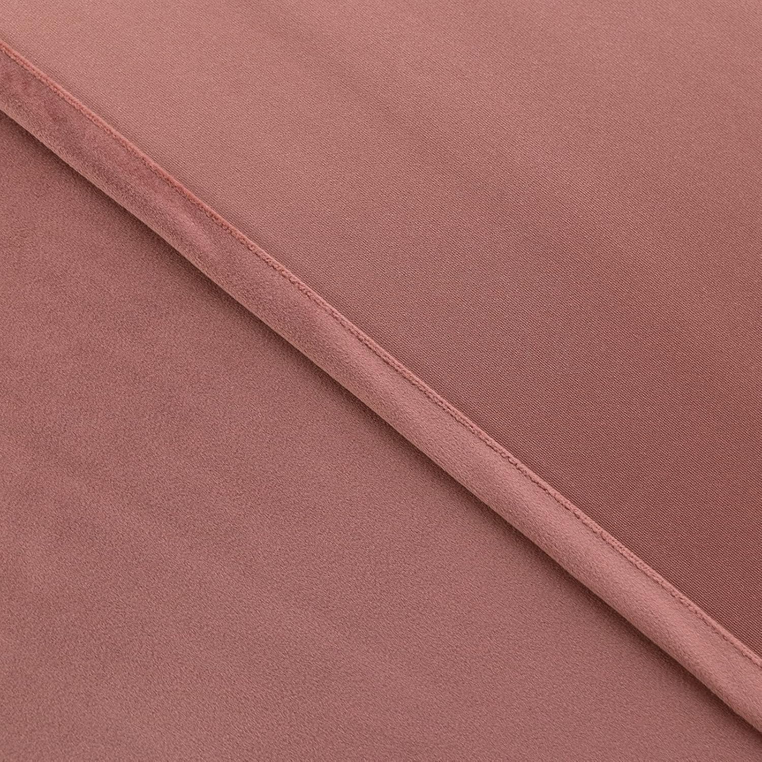 PLEASANT BOULEVARD | Velvet Curtains [2 Panels] Elegant Living Room Bedroom Window Drape Curtains, Grommet Eyelet Style (52" W x 84" L, Canyon Rose)