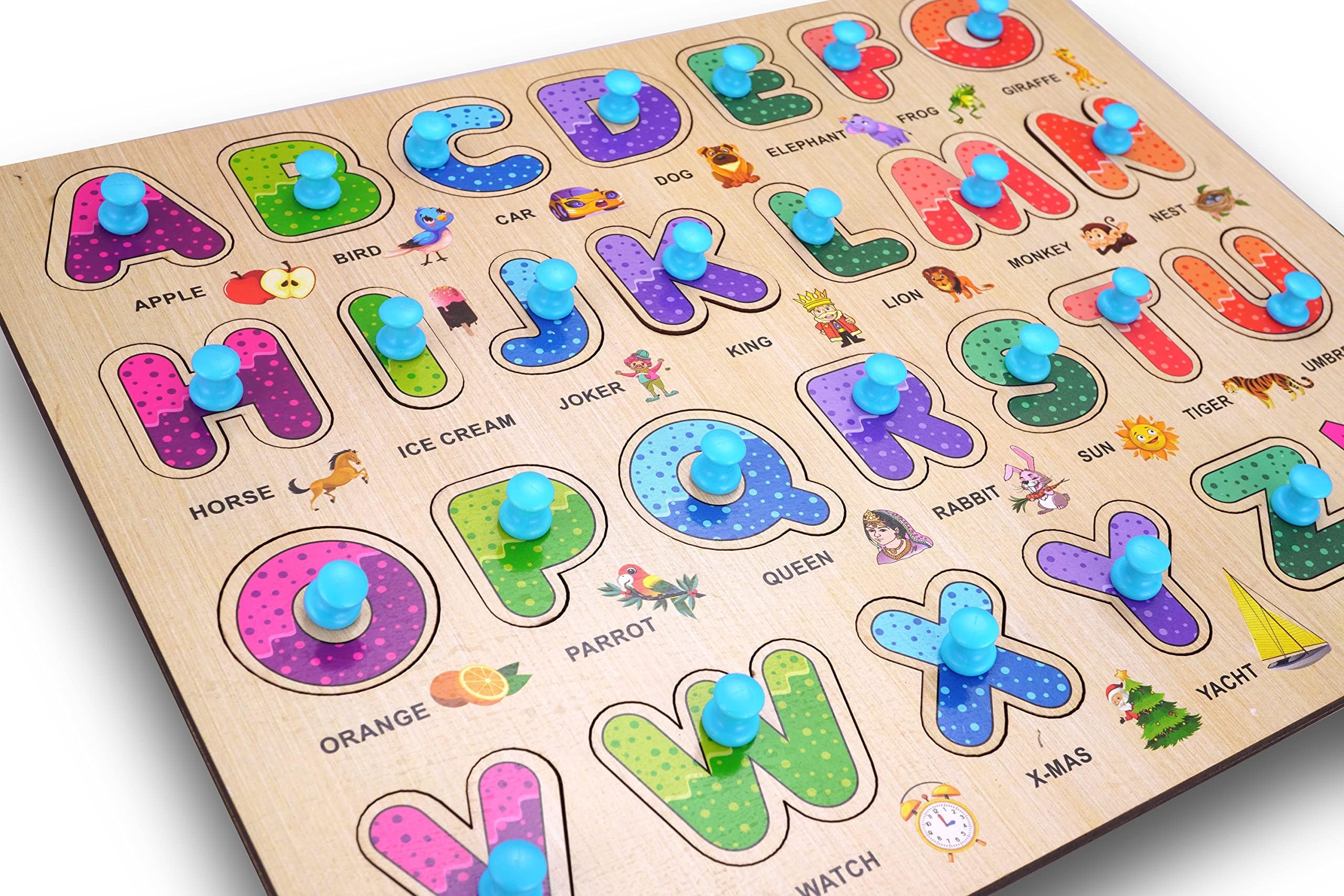 LefanWooden Learning Educational Board For Kids, Puzzle Toys For 2 Years Old Boys & Girls Alphabets