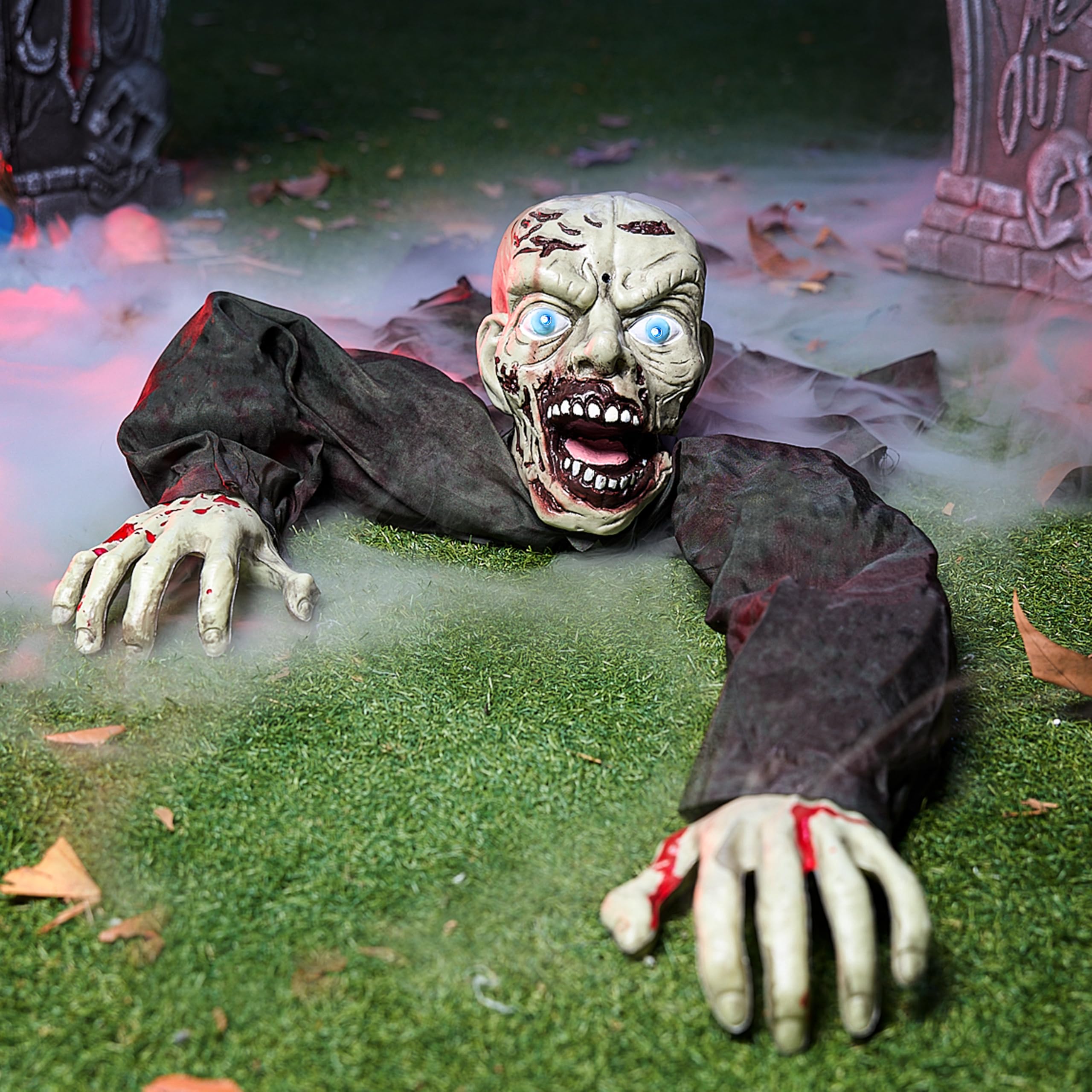 Grim Aspect Effrayant Groundbreaker Halloween Zombie Habillé en Robe Fluide Marine Meilleure Décoration Extérieure Halloween