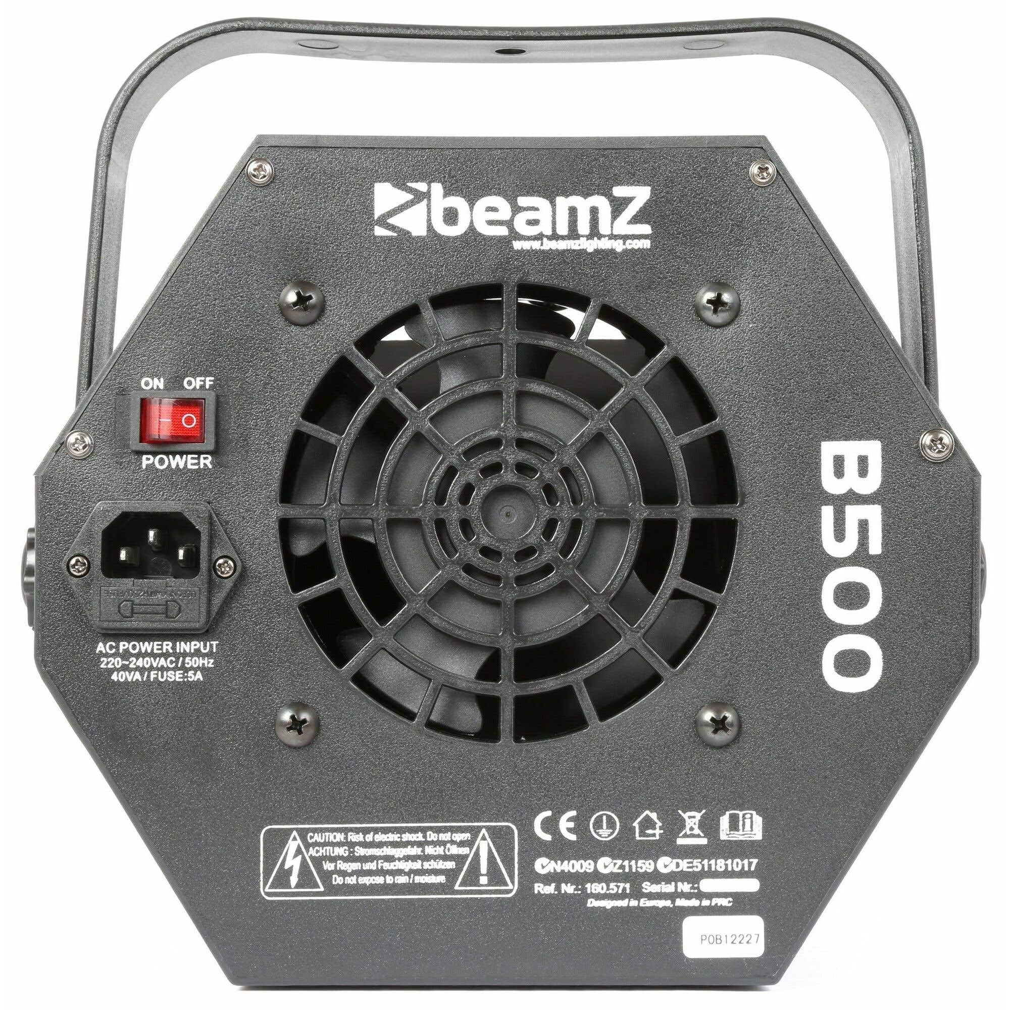 Beamz B500 Machine à Bulles Enfant/Mariage, Grande Roue 20 Rotations par Minute, Ventilateur Puissant, Consommation 40 Watts, Étrier de Fixation, Idéal en Intérieur comme en Extérieur