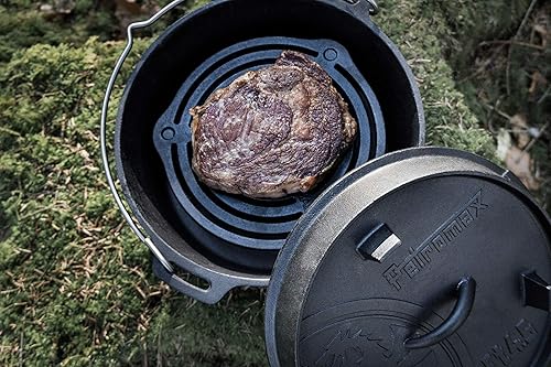 Miniatura 4 de Petromax Horno holandés de hierro fundido para cocinar u hornear al aire libre sobre una fogata o en la cocina del hogar, los utensilios de cocina