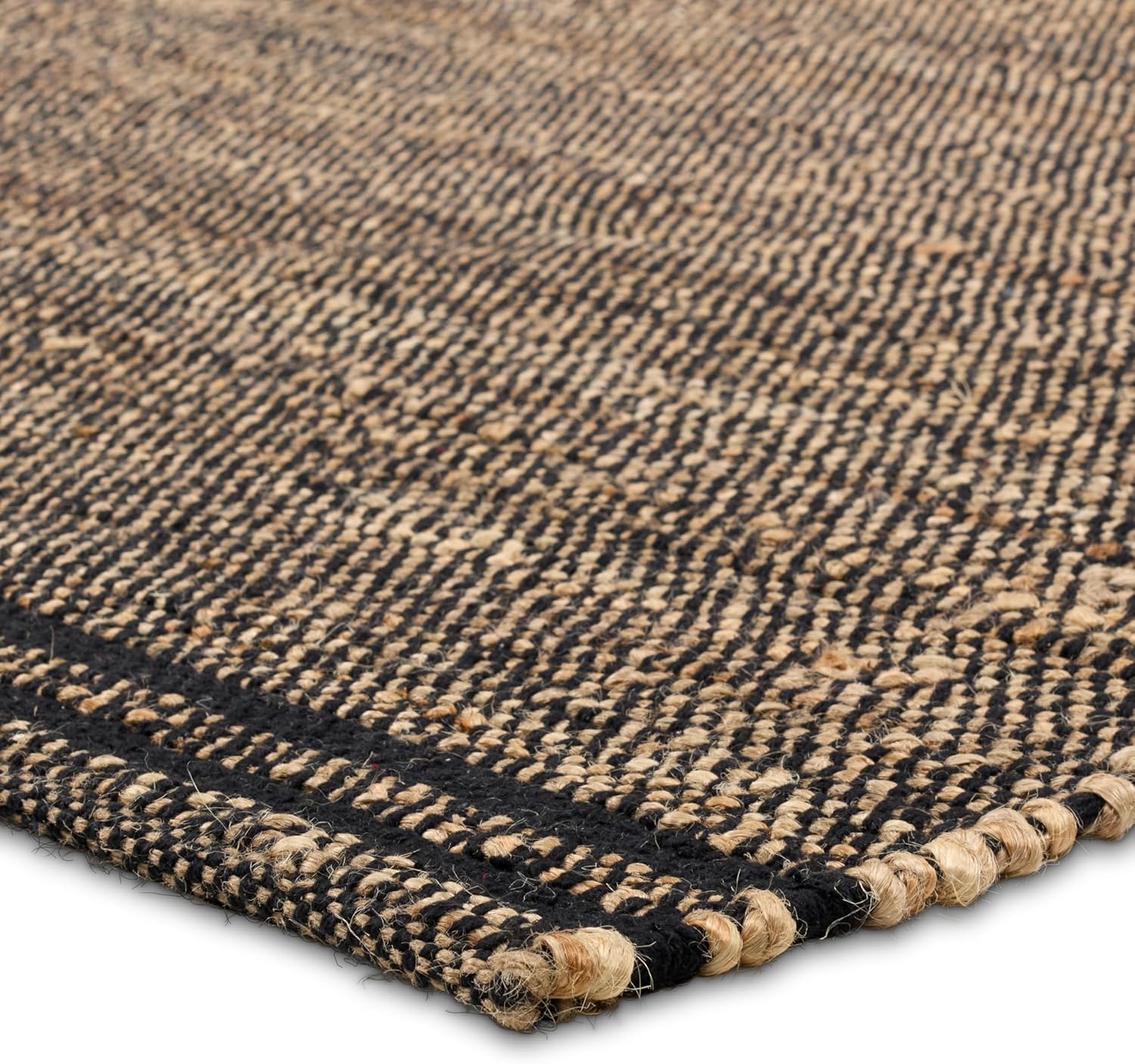 Jaipur Living, Jute 9x12 Large Area Rug, Handmade, Farmhouse, Solid Black/Brown Living Room Rug