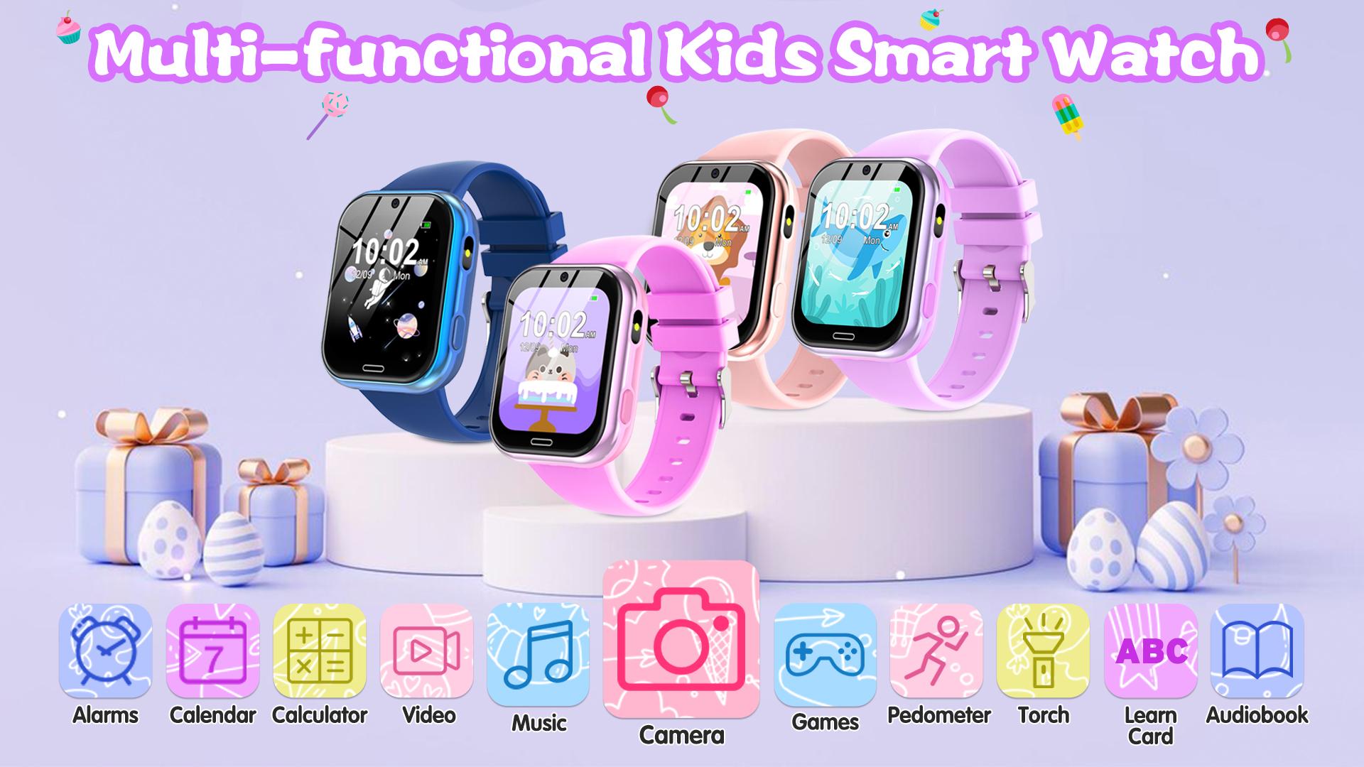 4G Kids Smart Watch for Boys Girls GPS Tracker, Children Watches Phone Call