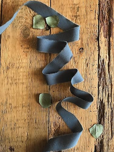 Miniatura 165 de Dark green 1 inch wide 5 yds frayed edges handmade cotton ribbon hand dyed for Rustic wedding invitation ties favors gift wrapping Party decor bows