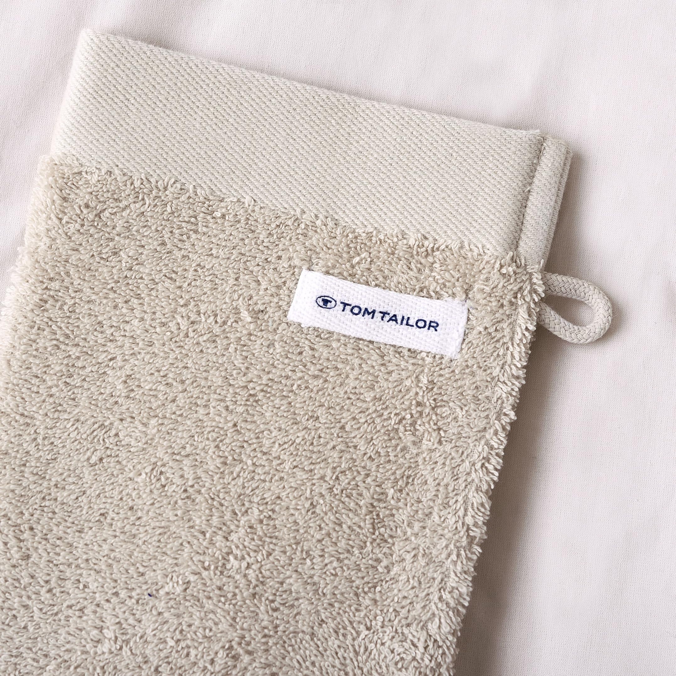 Herding Tom Tailor Wash Mitts Set of 6 16 x 21 cm 100% Cotton Terry Cloth with Hanger and Label with Logo - Image 3