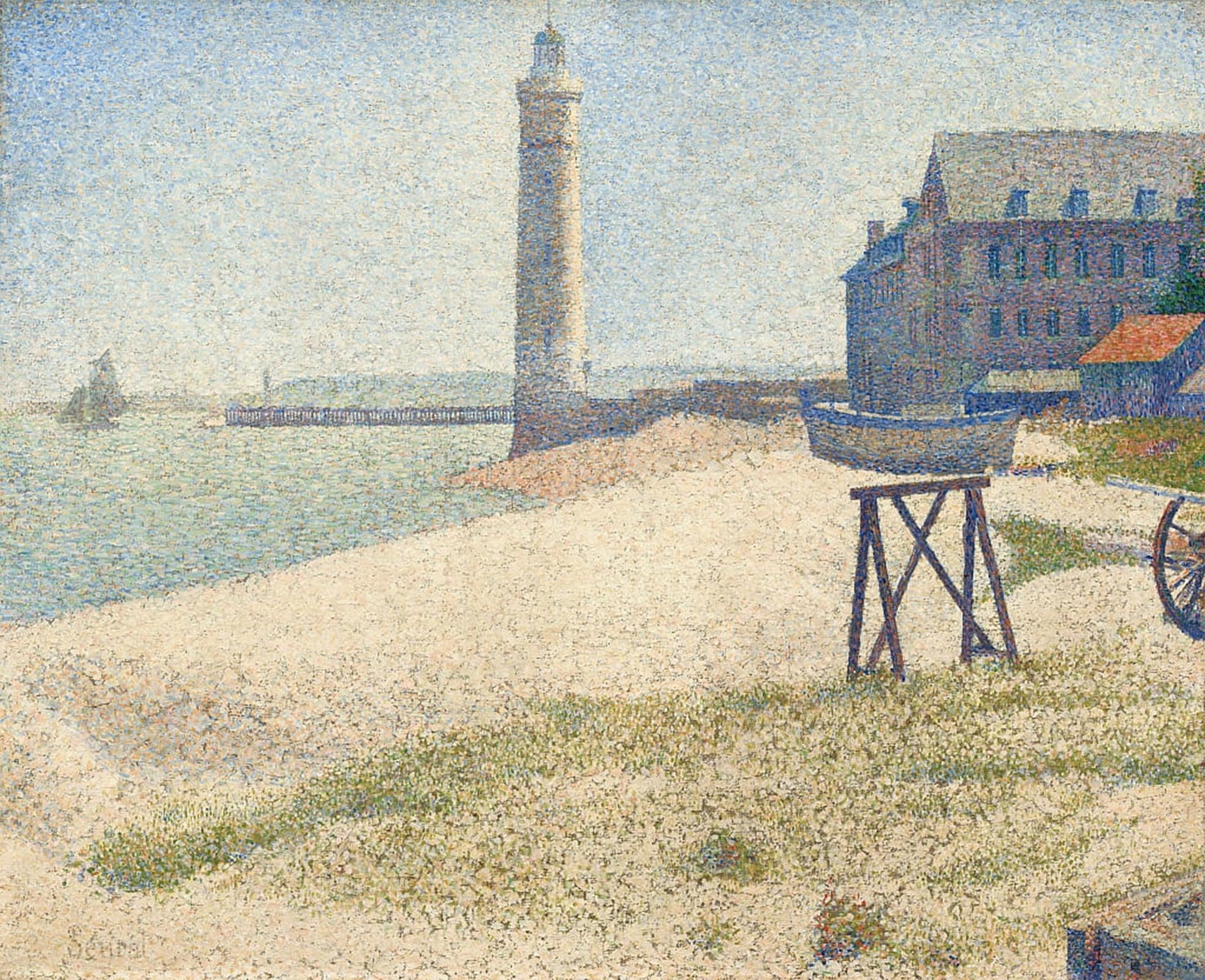 SERENDIPITP Aesthetic Poster Photo Wall Print Retro Picture the Lighthouse At Honfleur by Georges Pierre Seurat Modern Wall Artwork for Home Decor 60x90cm