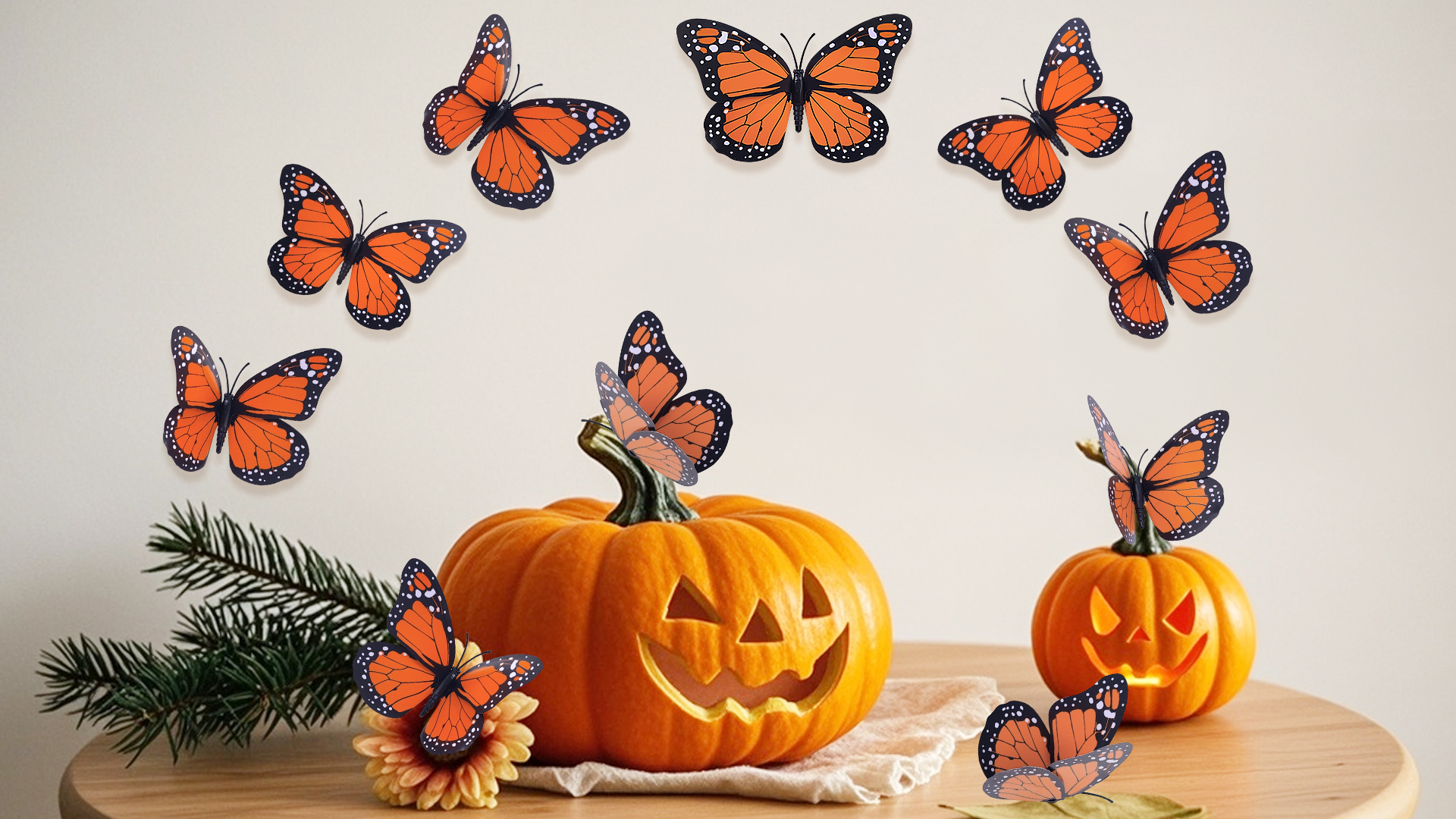 Decoraciones magnéticas de mariposa Monarca 10 unidades miniatura 7