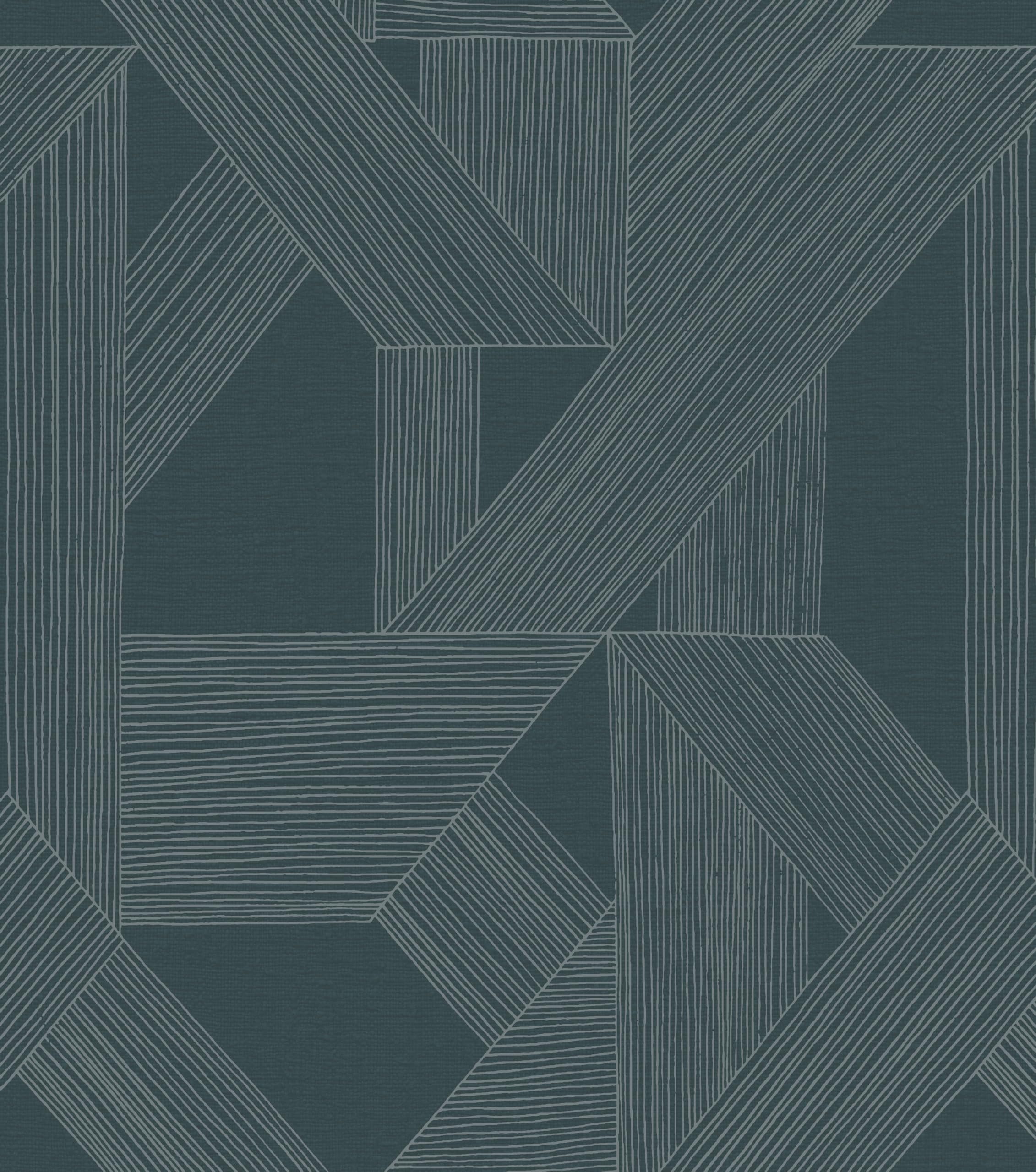 SCHÖNER WOHNEN-kolekcja fototapeta XXL LINES 366808 z geometrycznym motywem w kolorze niebieskim - 3,00 m x 2,65 m