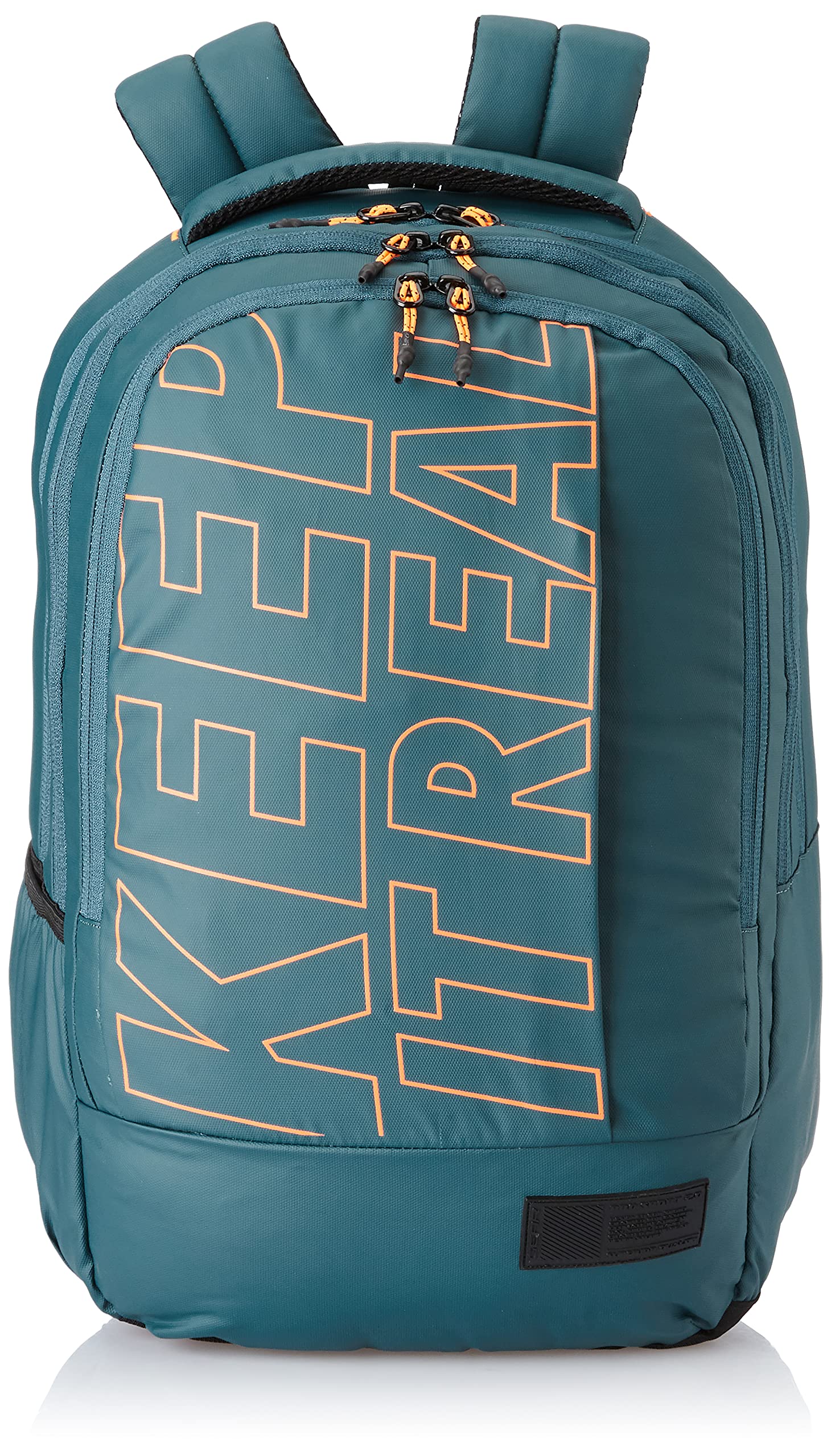 Gear Keep It Real 32 Ltrs Matte Green-Orange School Standard Backpack With 3 Compartments With Raincover (Kbpkprelg0306) With Raincover
