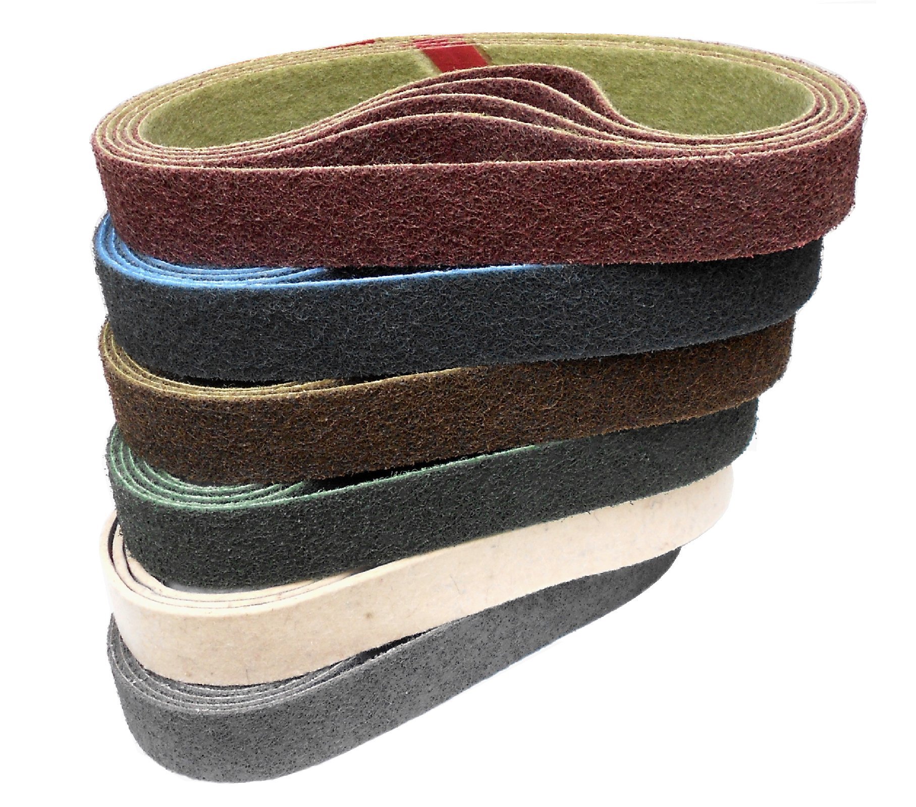 Pro Line Vlies-Schleifband/Vliesband | 40 x 760 mm | 5 Stück | Körnung: fine/fein/grün (P180 - P240)