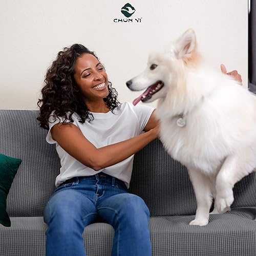 Miniatura 9 de CHUN YI Funda para sofá biplaza y fundas para sofá en forma de L gris claro diván izquierdo