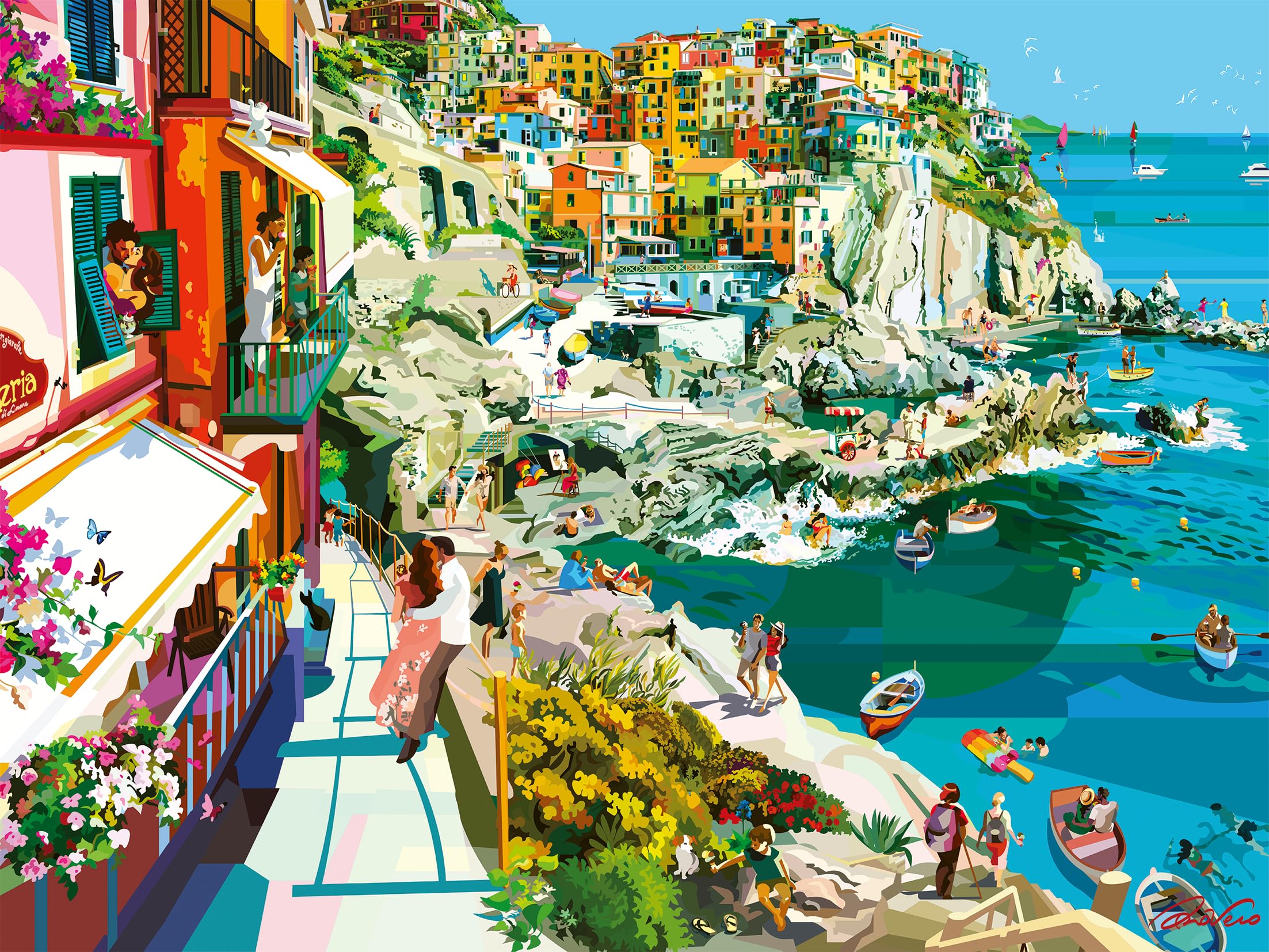 Ravensburger - Puzzle Romanticismo alle Cinque Terre per Adulti e Ragazzi, 1500 Pezzi, Idea Regalo per Lei o Lui, 80x60 cm
