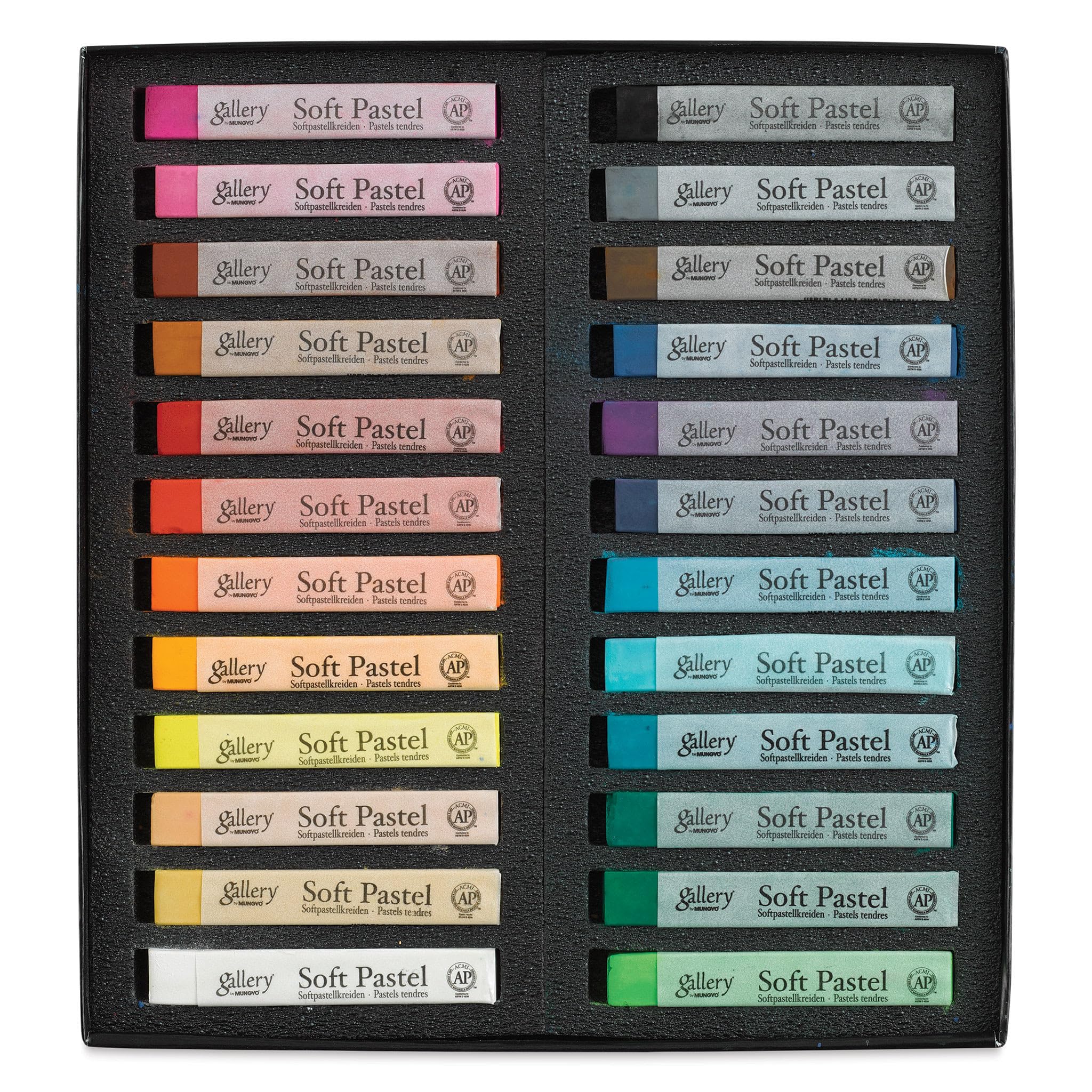 Gallery Artists' Soft Pastels - 24 Colors, Ink Color-Multicolor