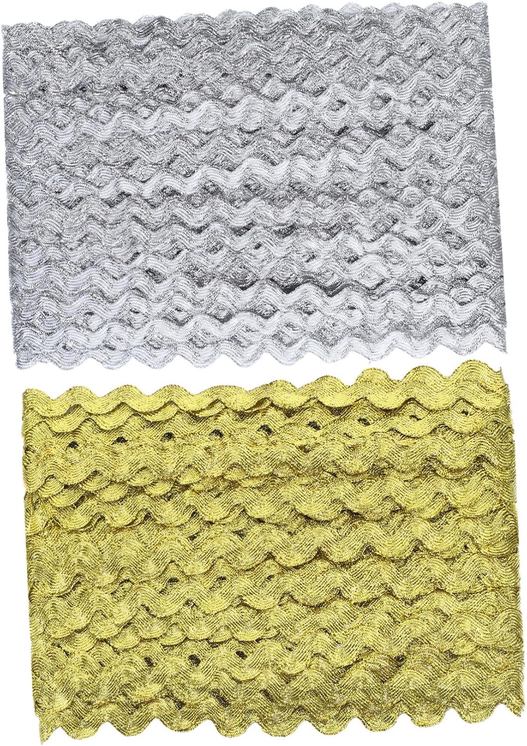 2rolls Wave Braid Trim Handmade Sewing Embellishment for Upholstery Curtains Clothing Decorative Edge Trim for Crafting Projects