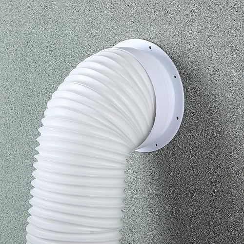 Miniatura 7 de Innconee 1 juego de conectores de montaje en pared de doble tamaño blanco para manguera de escape de CA portátil acoplador para manguera de 5 y 5.5