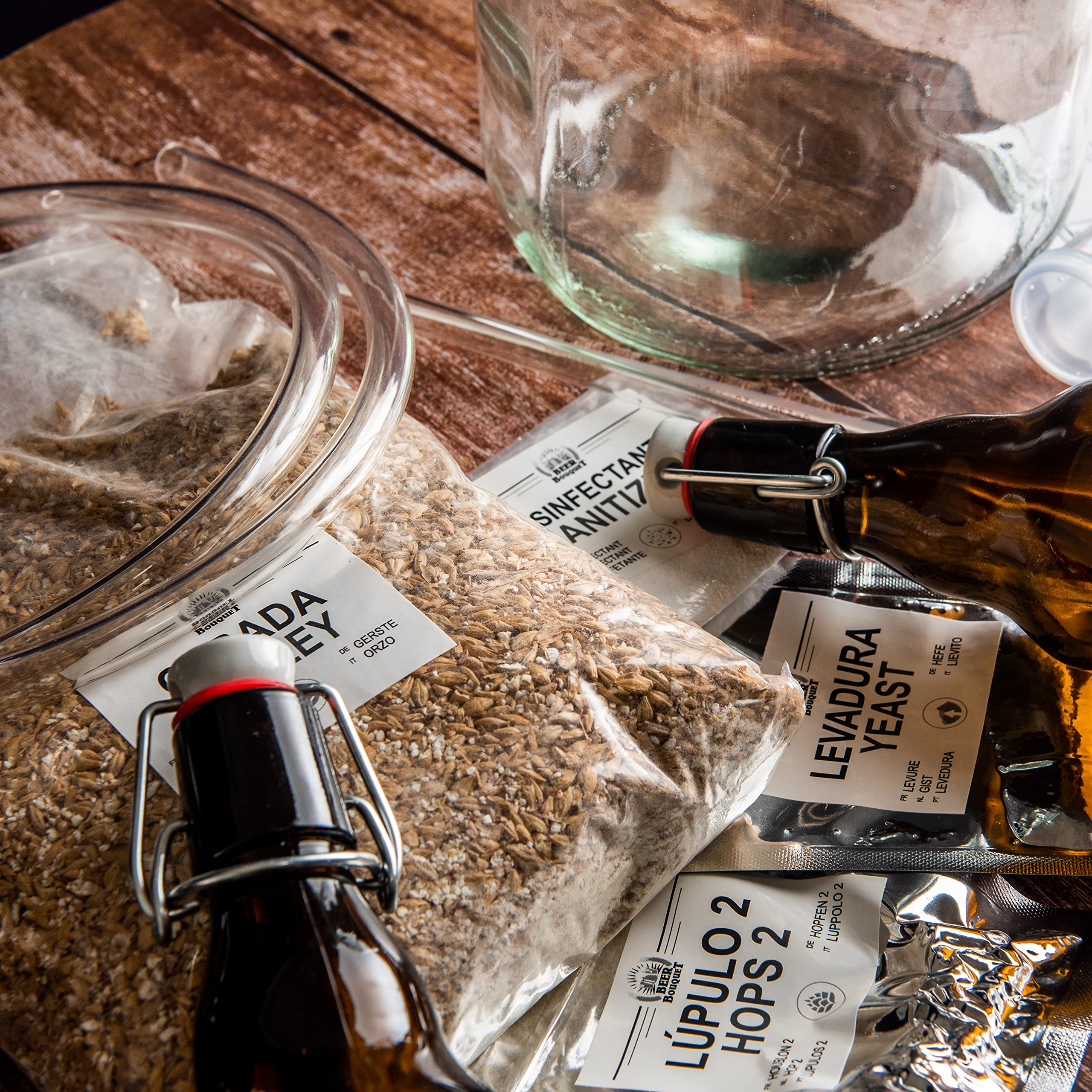 Vin Bouquet FIH 160 - Set de cerveza casera, kit de cerveza artesanal, Incluye Cebada de la mejor Calidad, Lúpulo, Levadura y Desinfectante