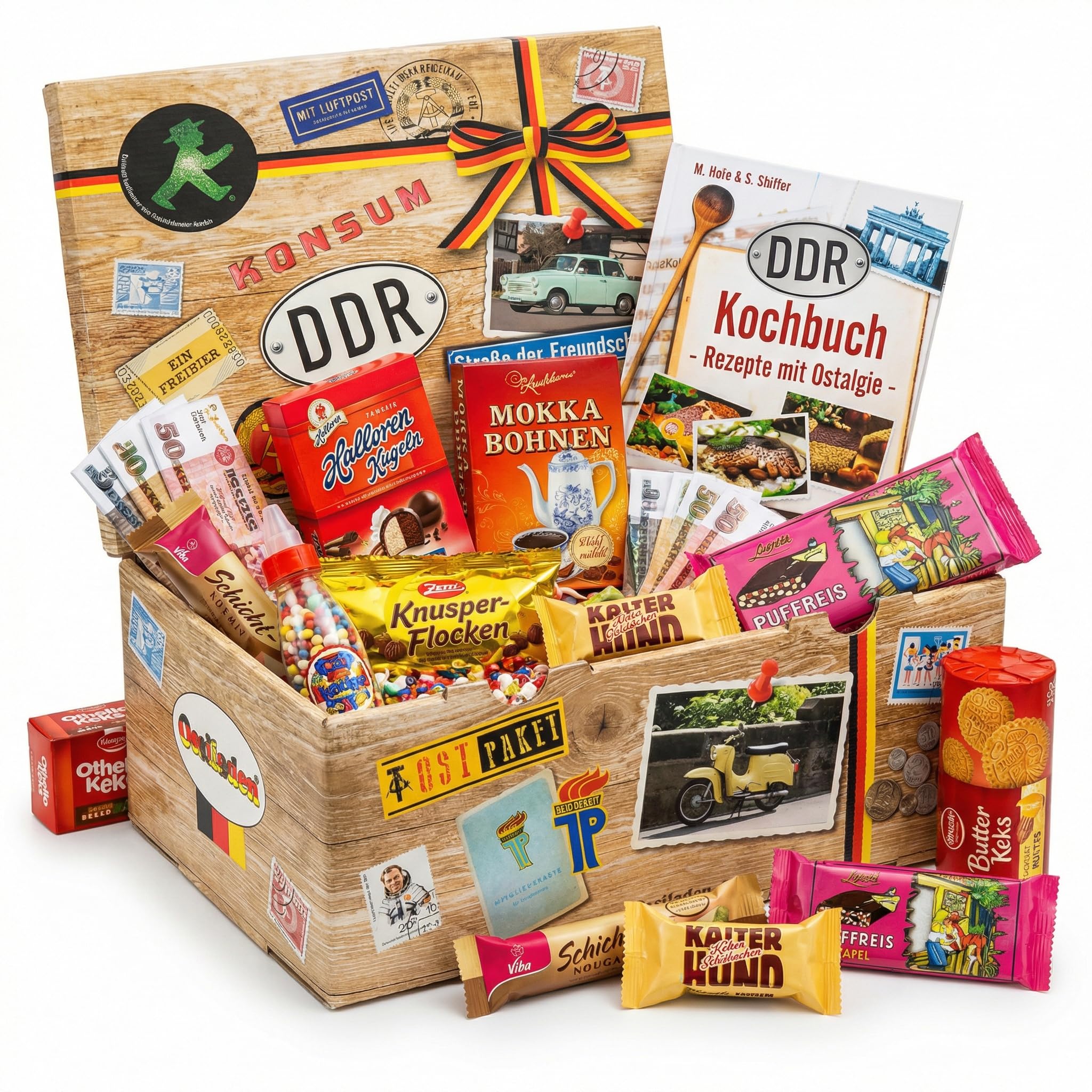 Süssigkeiten Box mit DDR Waren - Geschenk für Freund zum Geburtstag