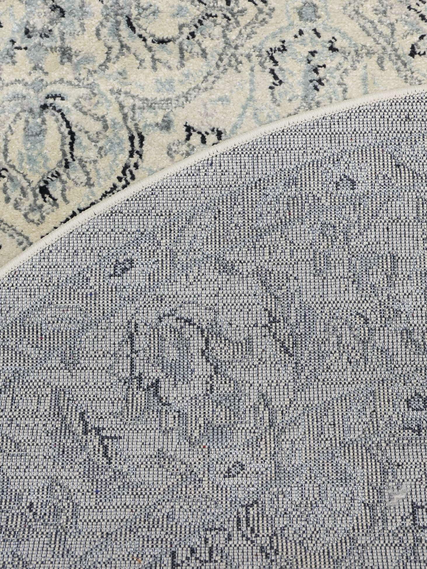RugVista Ziegler Greenville Tapis, Ø 250 cm, Blanc crème Beige/Clair Bleu