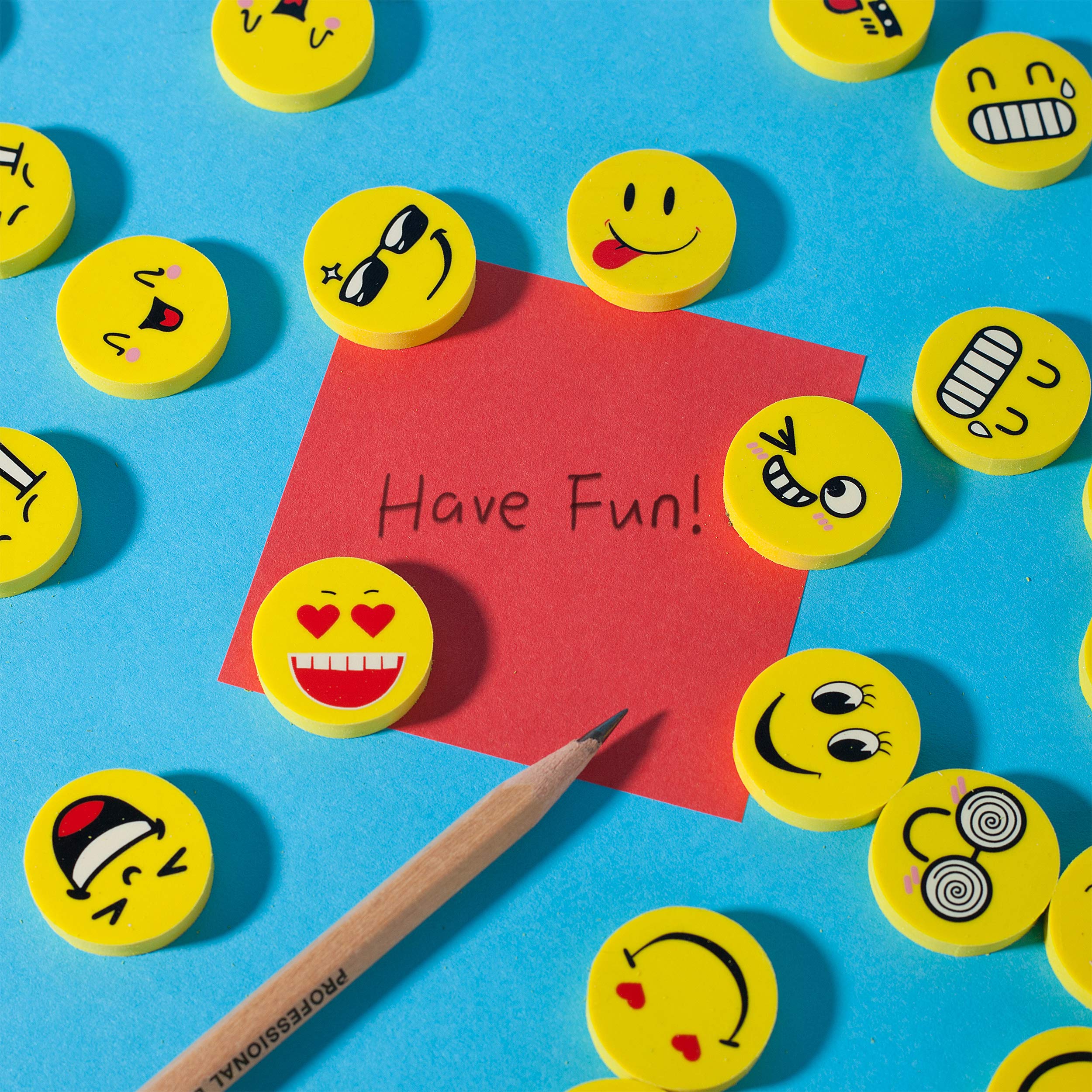 Buy Mr. Pen Erasers, Pack of 64, Smiley Eraser, Pencil Erasers