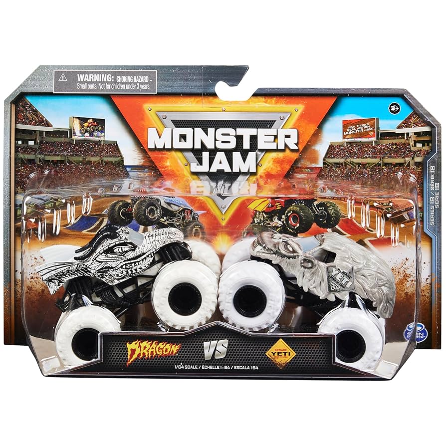 Amazon.co.jp: Monster Jam、ドラゴン対イエティ公式ダイカスト