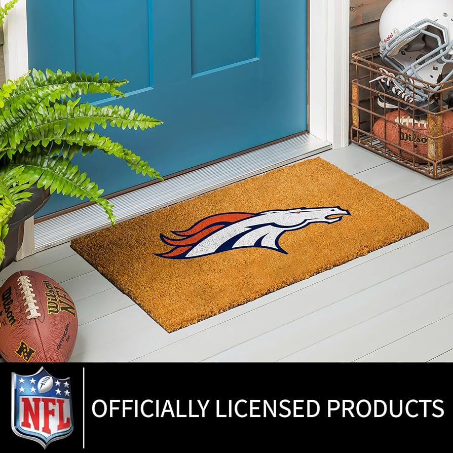 Amazon.com: NFL Denver Broncos Natural Coir Doormat, Official Full Amazon.com: NFL Denver Broncos Natural Coir Doormat, Official Full