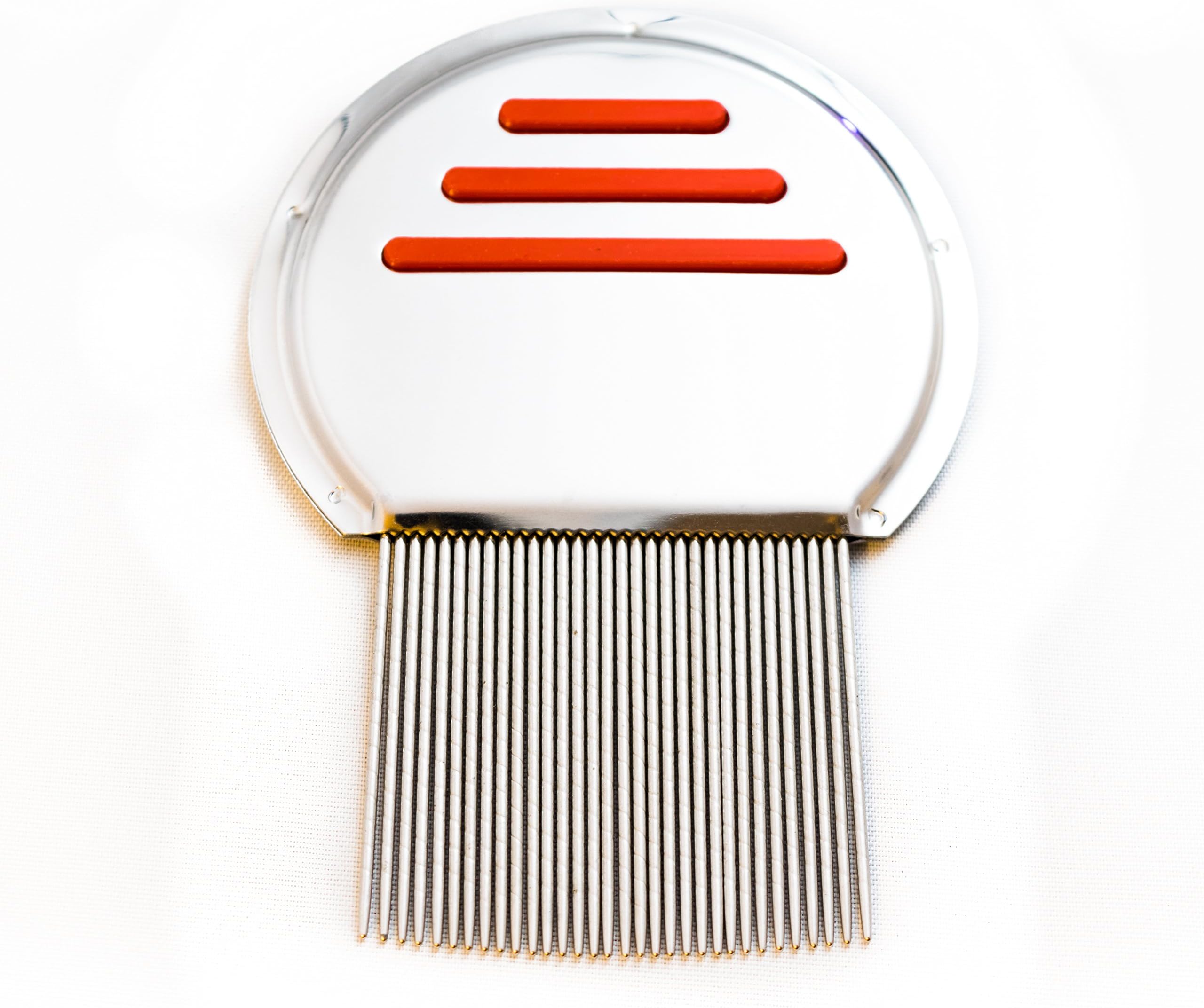 lice nit comb get down to NIT FREE stainless steel metal head and teeth (RED GRIP)