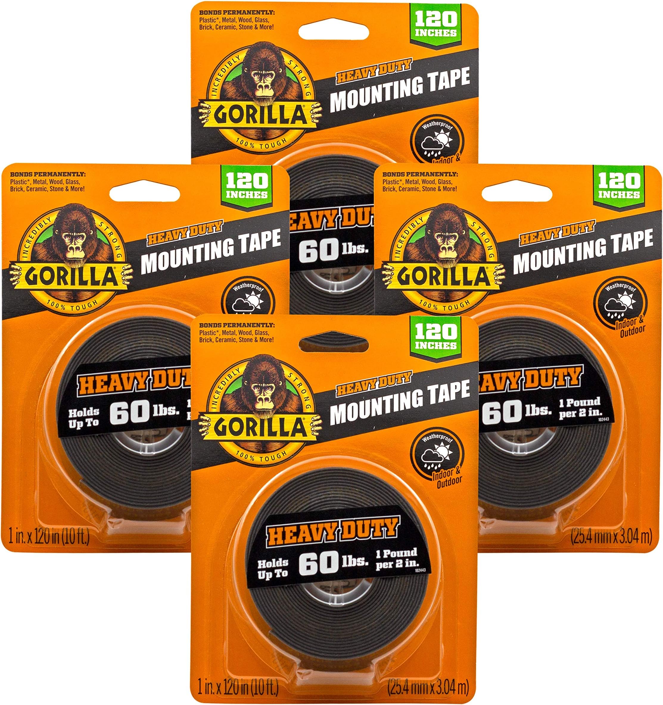 Gorilla Tough & Wide, Heavy Duty Double Sided Mounting Tape