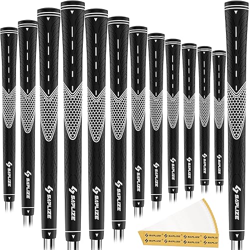 Miniatura 13 de SAPLIZE Set de empuñaduras de golf de 13 unidades, paquete con cinta o kit completo de regripping, tamaño jumbo / mediano / estándar / pequeño