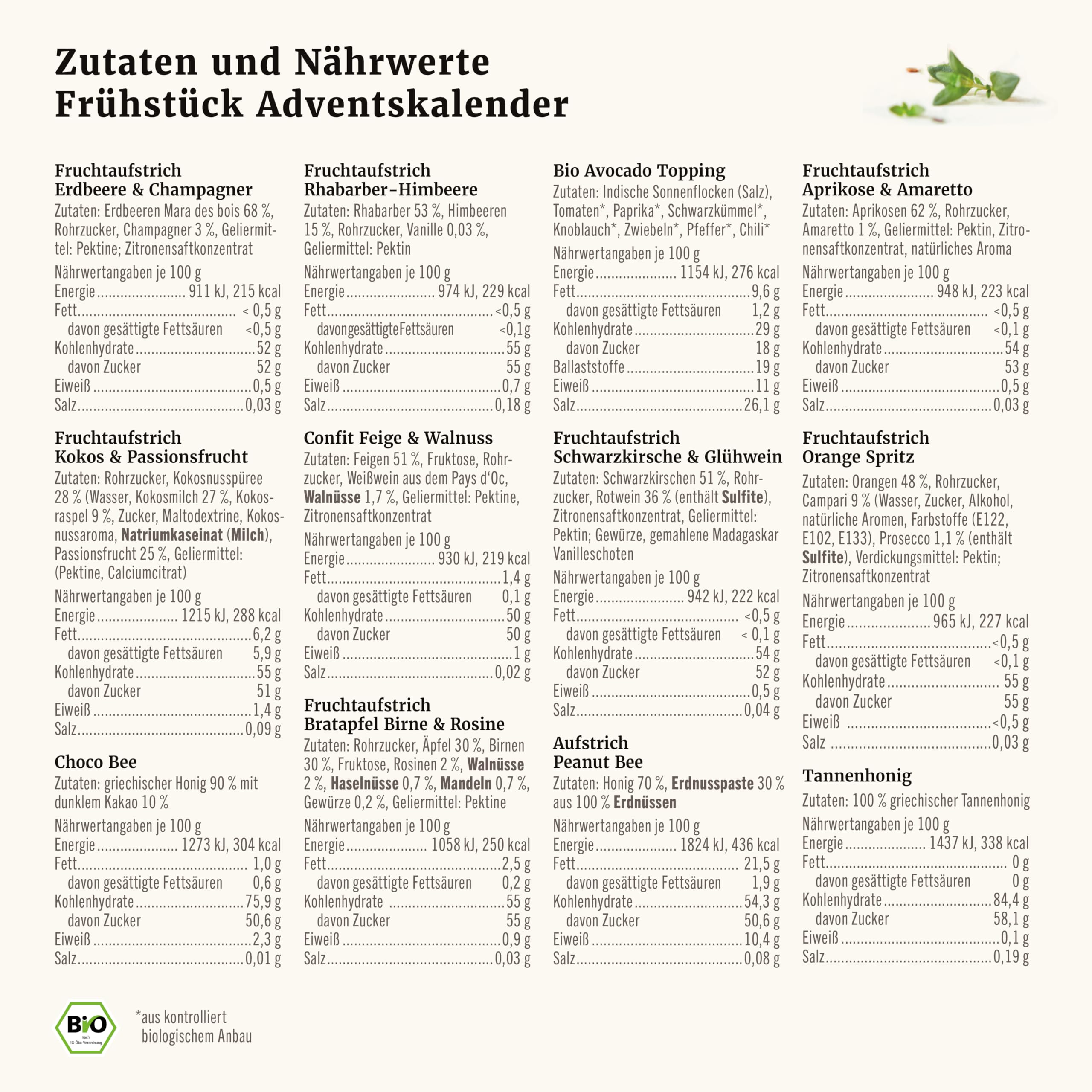 Gepp's Feinkost-Adventskalender "Frühstück" I Weihnachtskalender gefüllt mit 24 ausgewählten Lebensmitteln wie Tees, Honig & Konfitüre I Bio- Weihnachtskalender mit Delikatessen für Gourmets