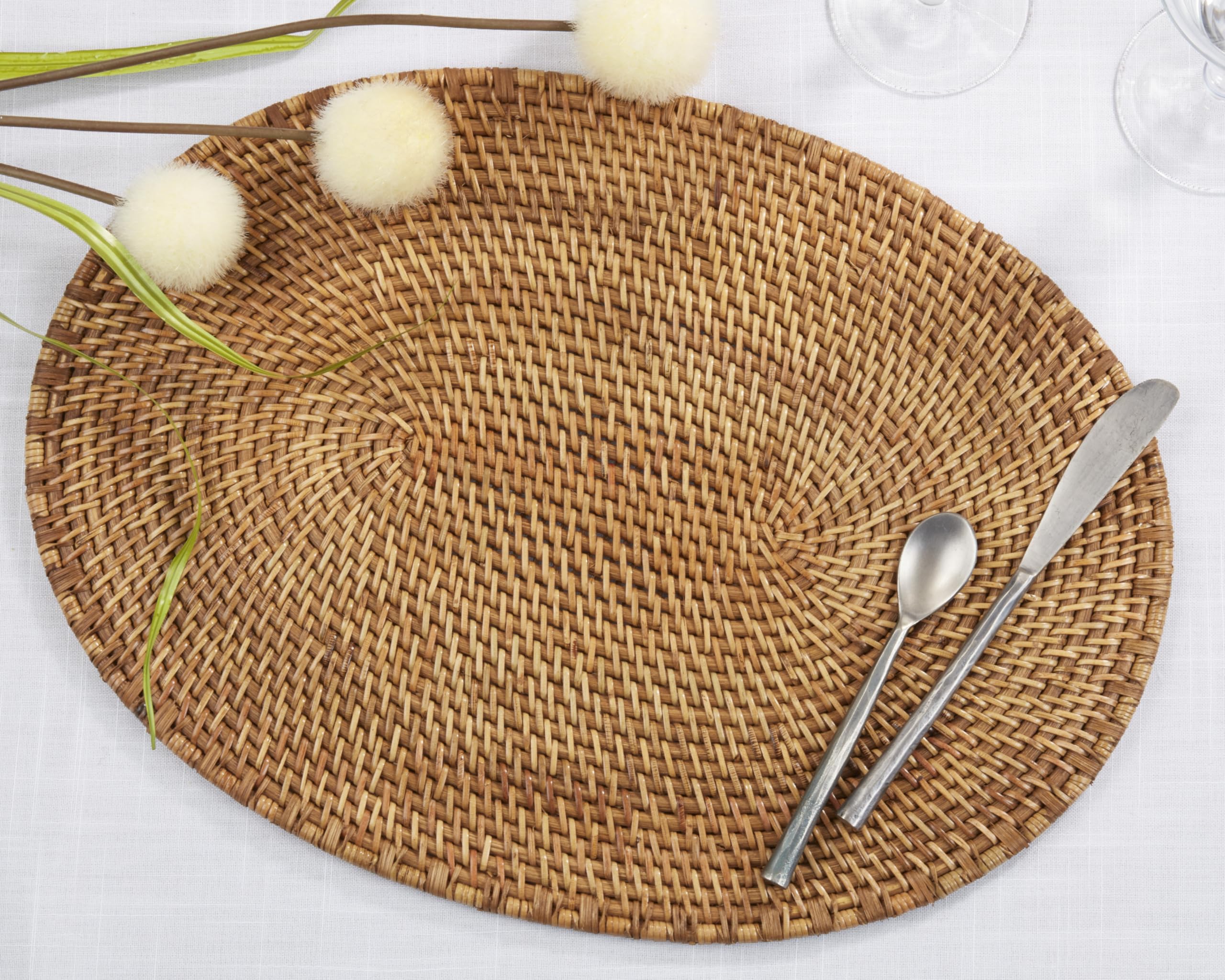 Lichtbruine placemat van rotan | Krumble