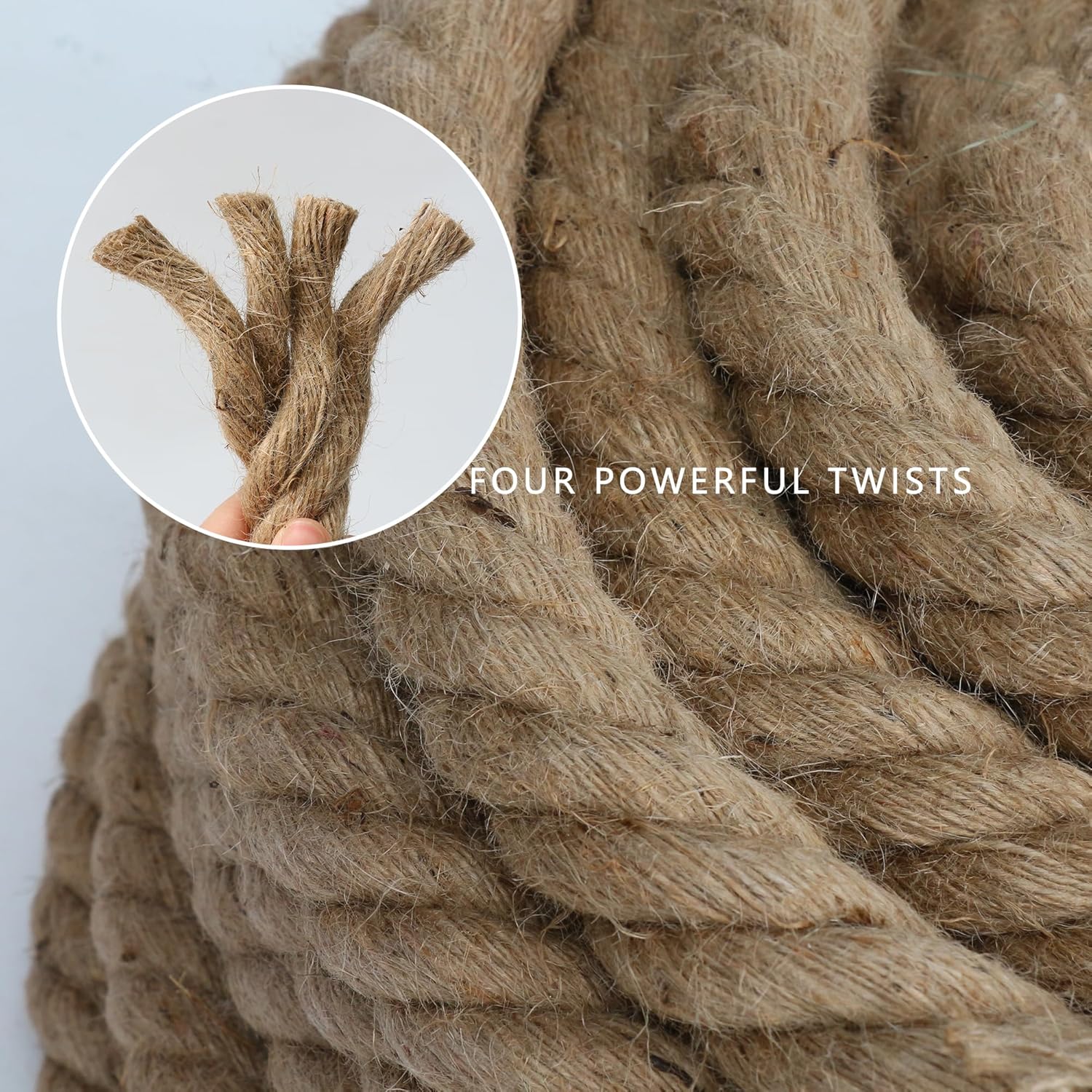 Natural Jute Twine Strin, Bulk Hemp Jute Rope Ideal for Tug of War, Deer Hunting, Nautical, Crafts, Swing, Packing Material Burlap Ribbon, Christmas Knitting Macrame Decoration(35mm/100 Feet)