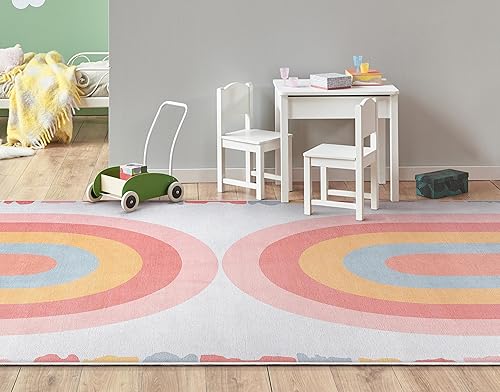 Miniatura 8 de Well Woven Kids Rugs - Alfombra moderna de tejido plano multicolor de 7 pies 7 pulgadas x 9 pies 10 pulgadas