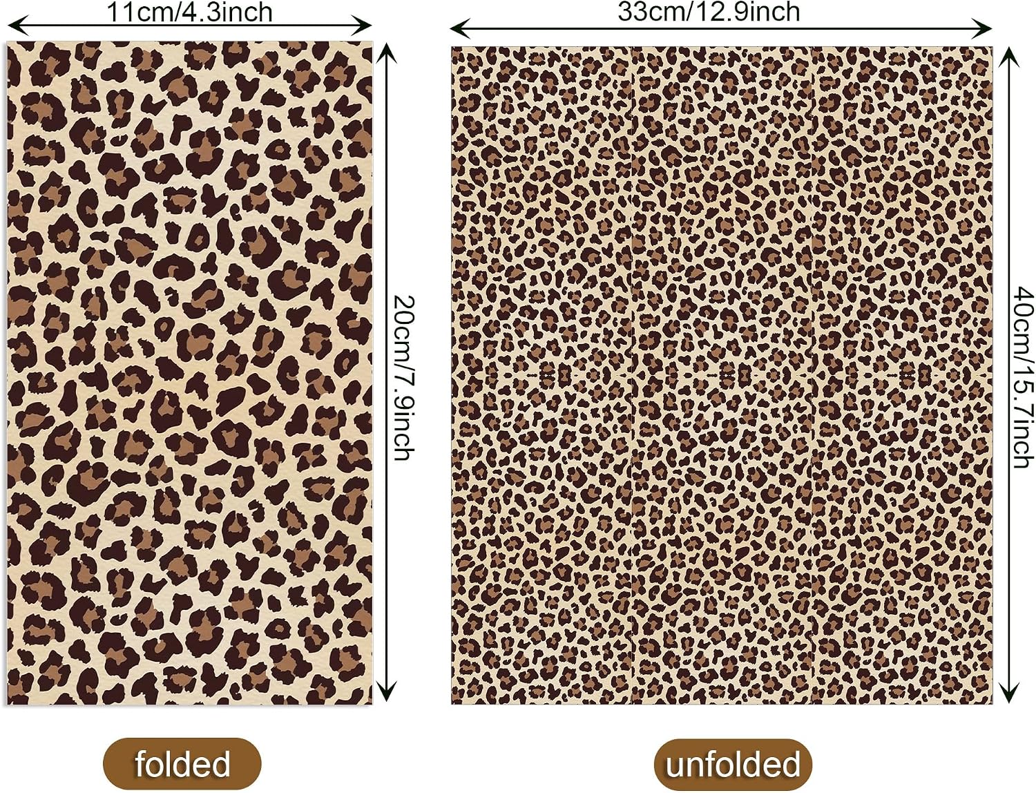 120 Pcs Animal Print Guest Napkins 6 Designs Safari Cheetah Tiger Giraffe Pattern Disposable Paper Napkins 4.3 x 7.9 Inch Decorative Hand Towels for Bathroom Birthday Party Safari Themed Events Table image 2