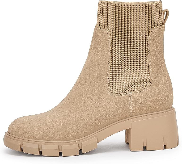 Womens Platform Chelsea Elastic Booties