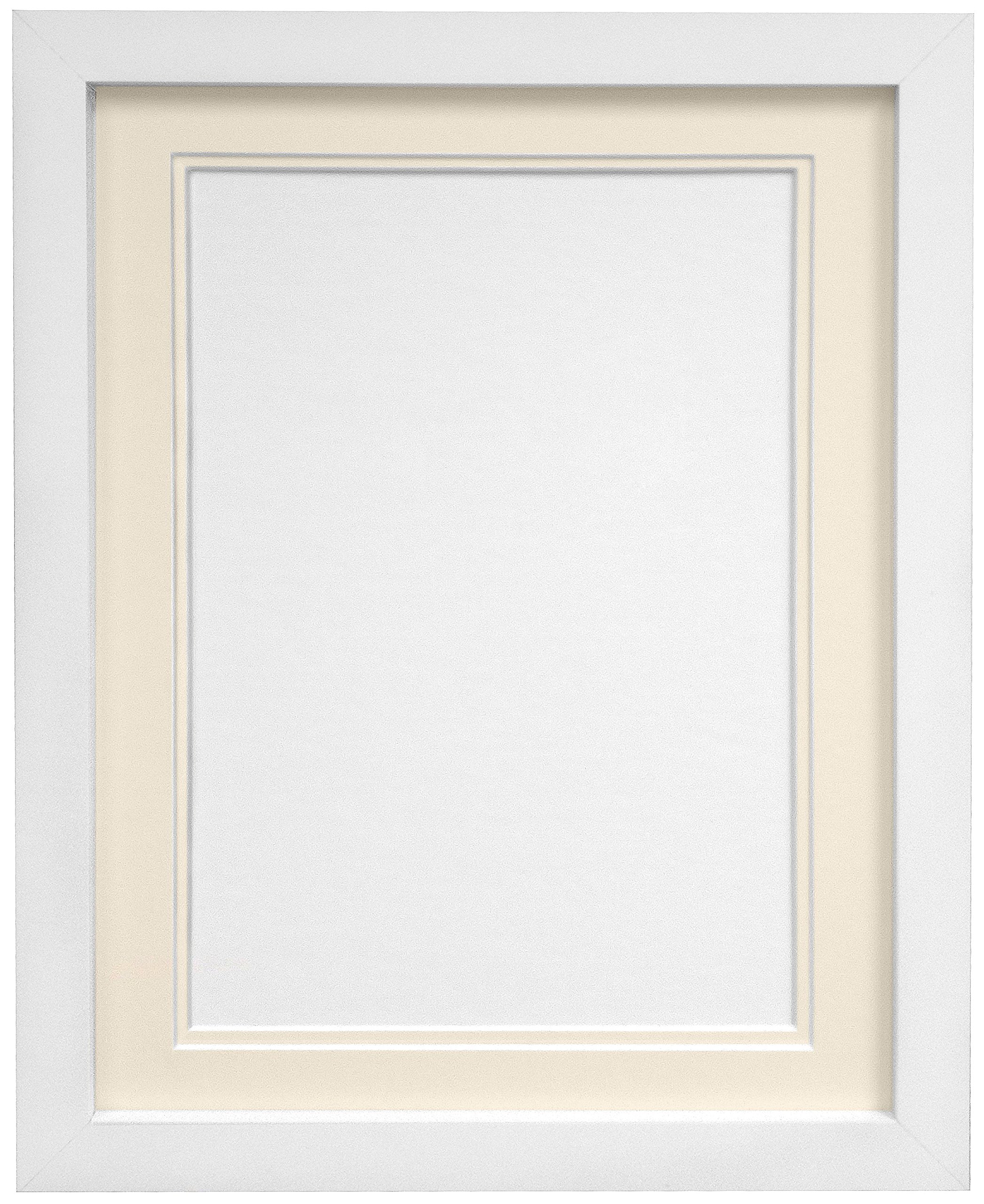 H7 White Picture Photo Frame With White and Black Double Mount 24 x 18 Image Size 18 x 12 Inch (Plastic Glass) - 5